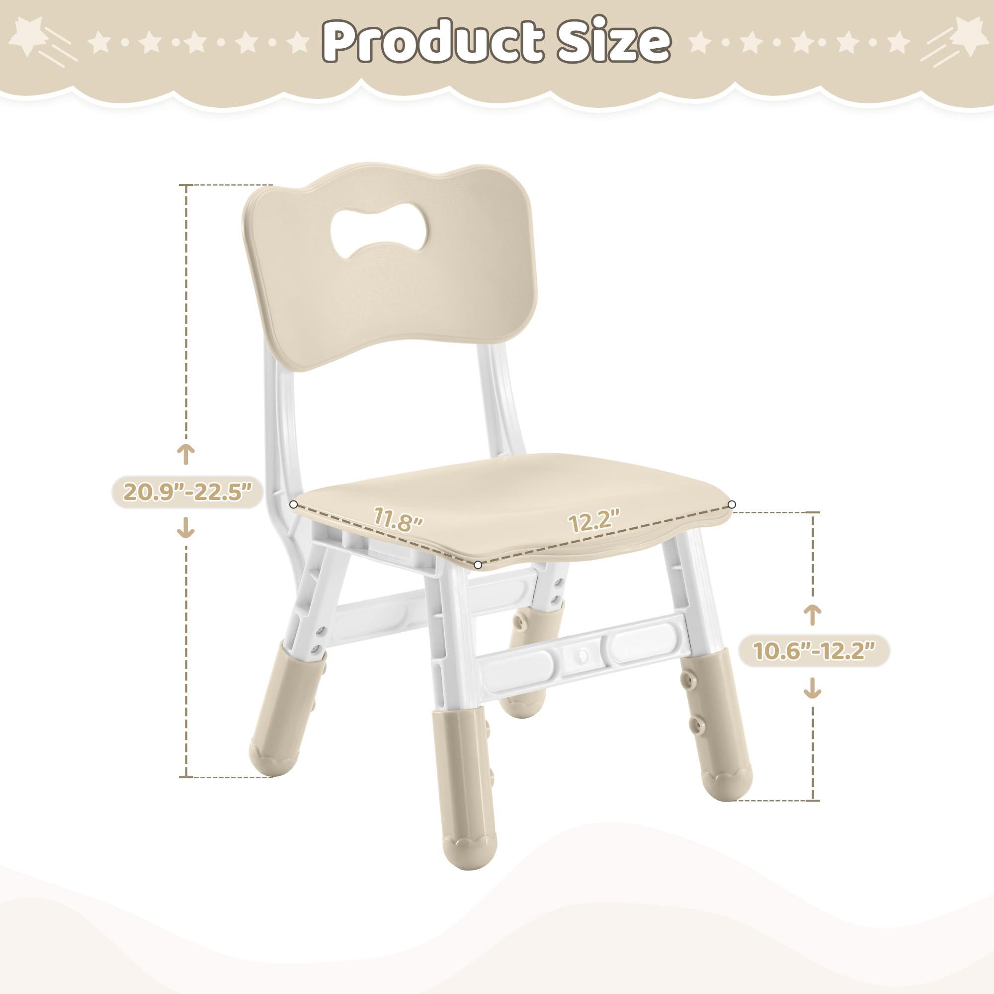 Adjustable Toddler Chairs Set for Ages 2-8