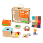 Montessori Toys for Babies 6-12 Months, 7 in 1 Learning Educational Set Wooden Toys