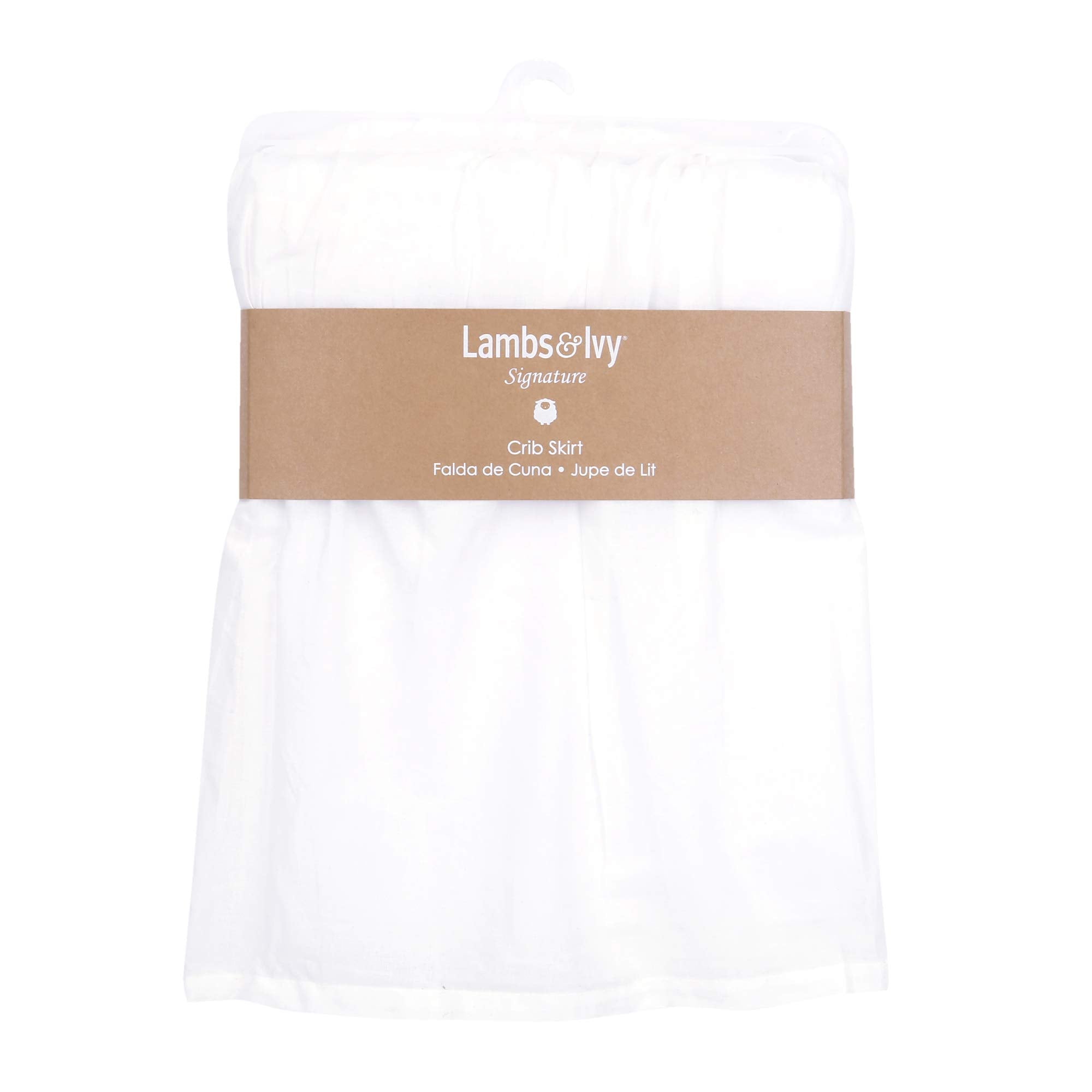 White Cotton Voile Ruffled Crib Skirt 16 Inch Drop