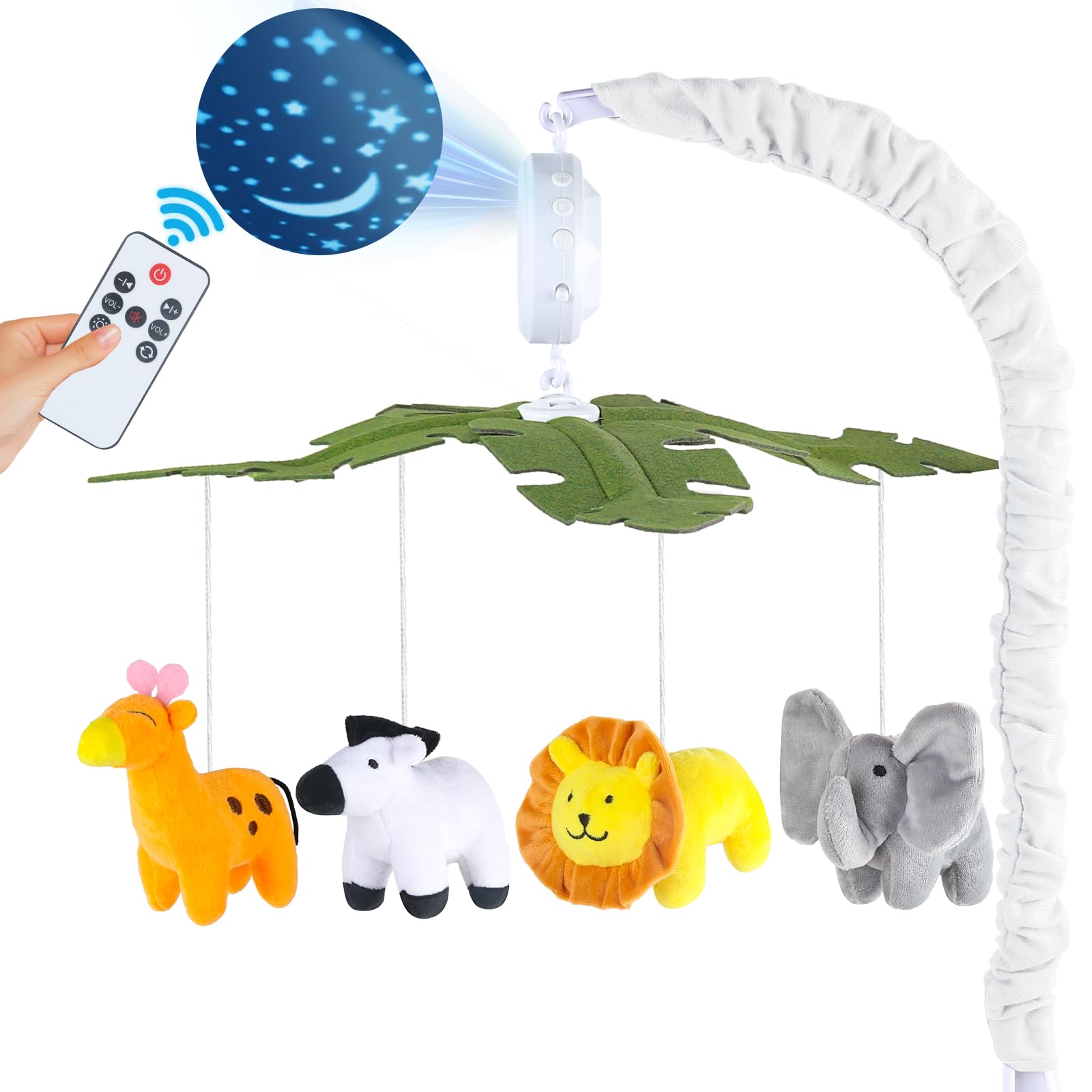 Mobile with Music and Lights, Mobile for Crib with Remote Control