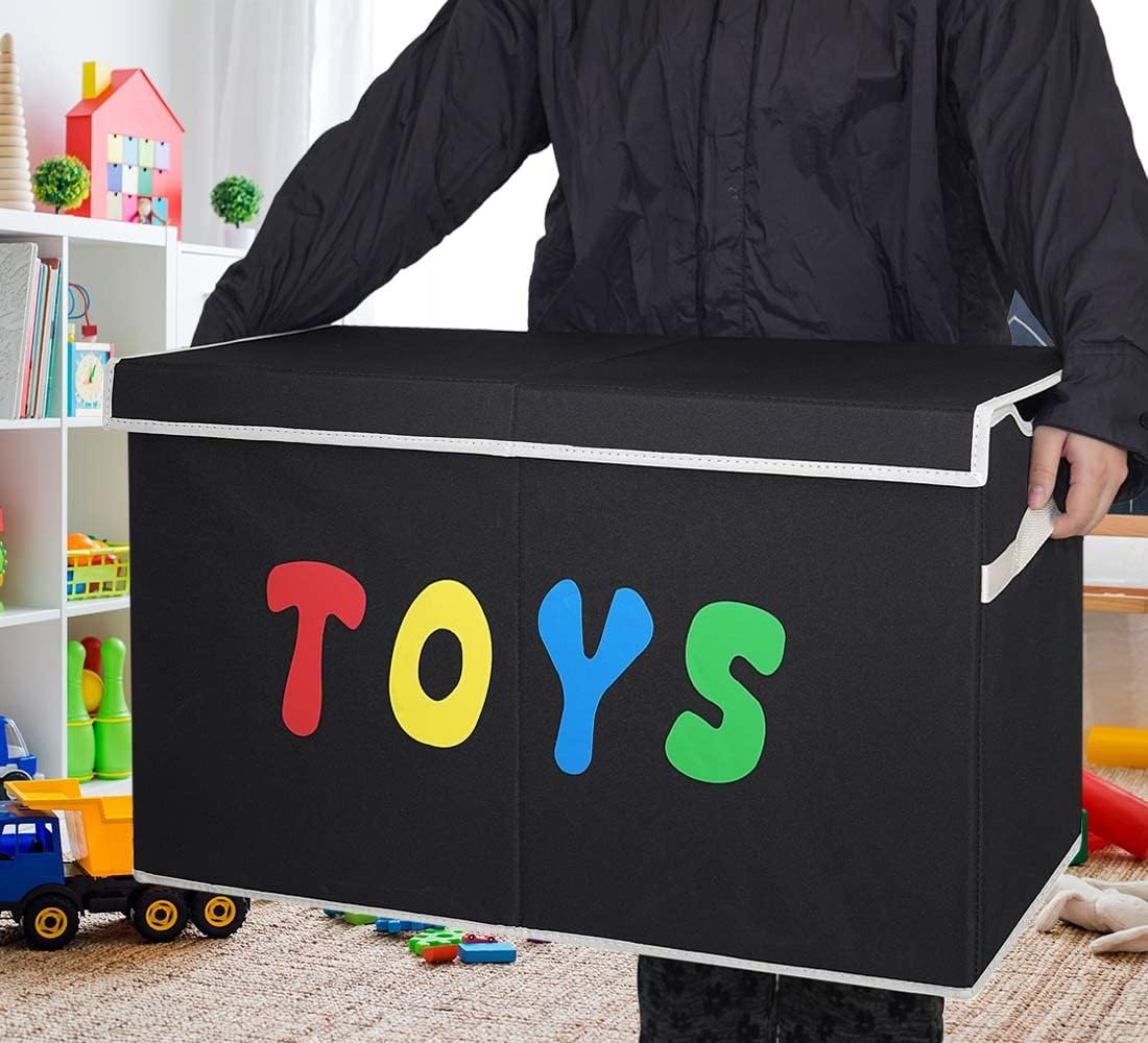 Toy Box Chest, Collapsible Sturdy Storage Bins with Lids