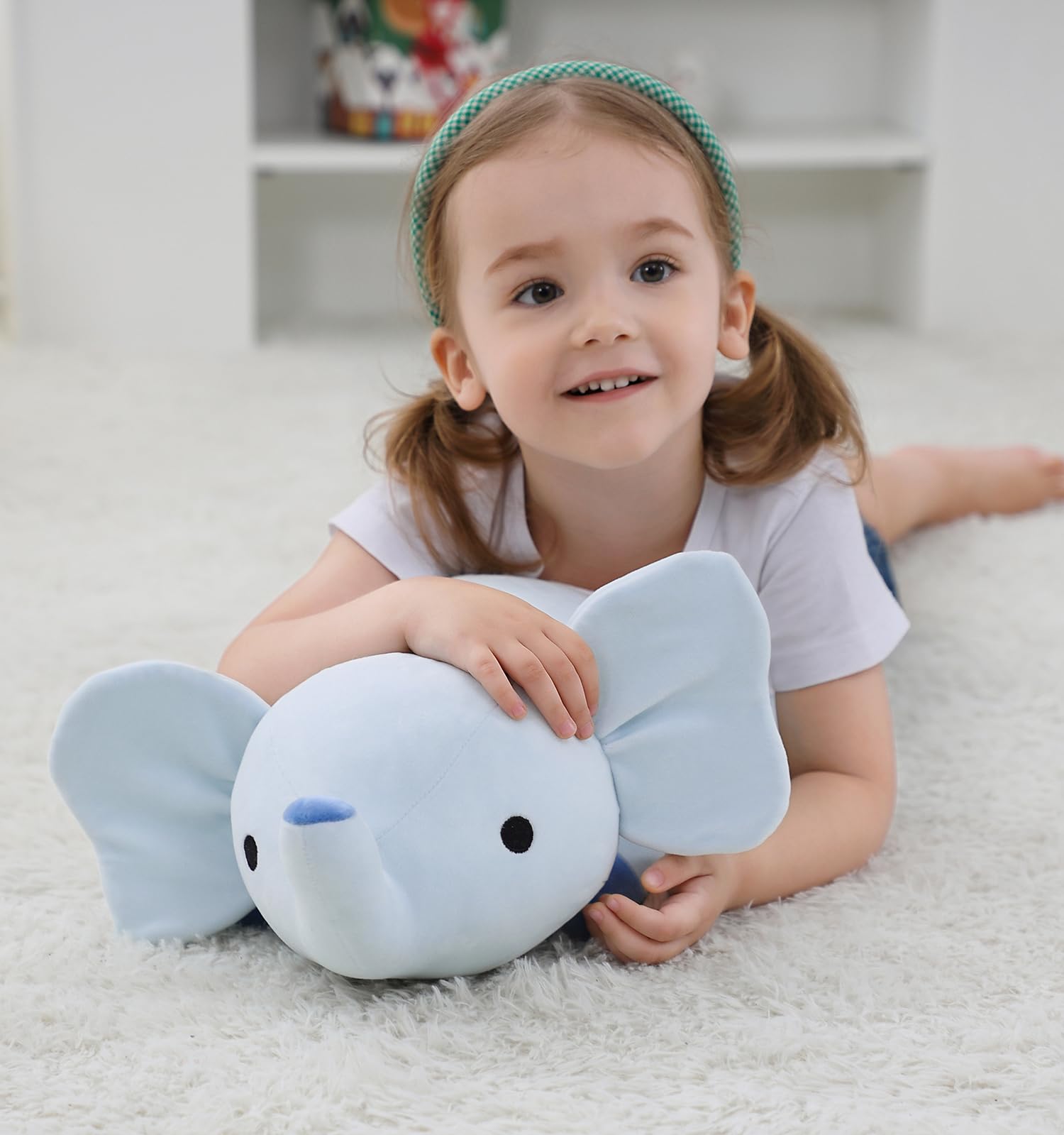 4.2lbs Elephant Weighted Stuffed Animals 24", Giant Weighted Elephant Plush Animal