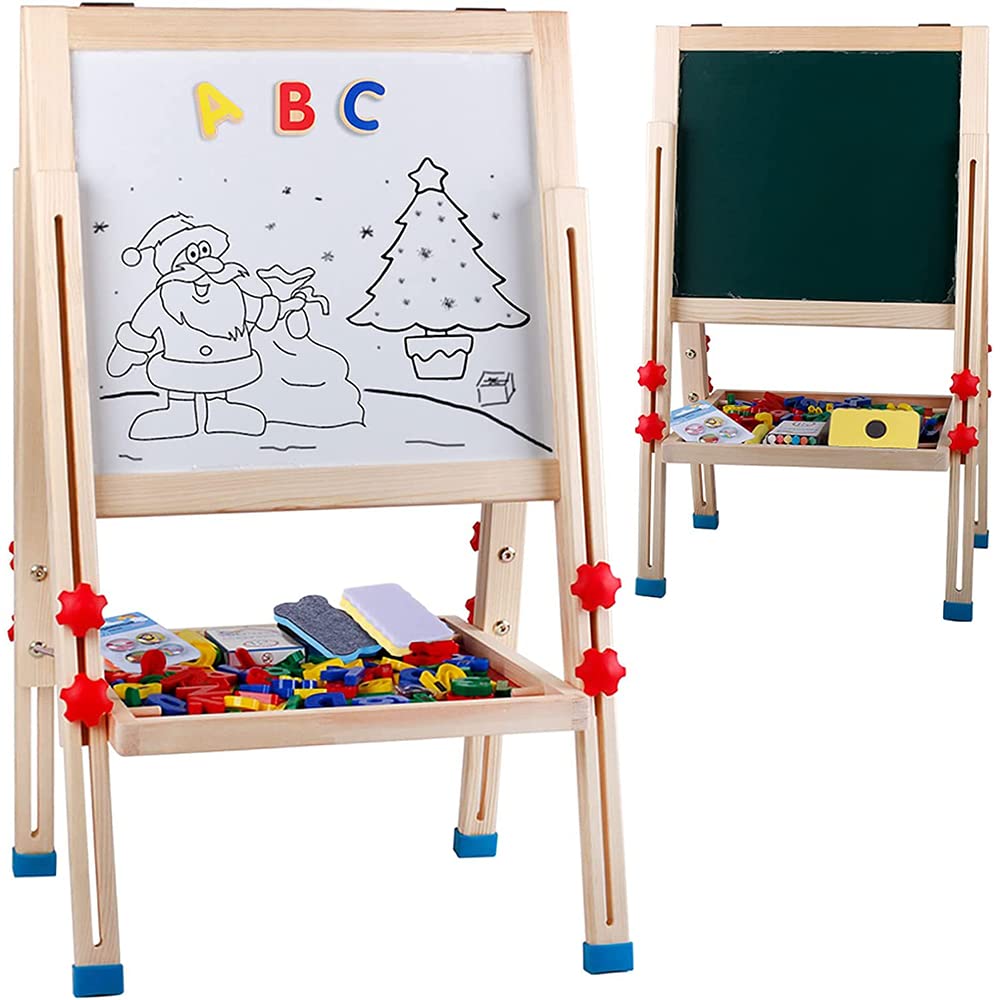 Wooden Art Easel for Kids (Double Sided) - Standing Magnetic