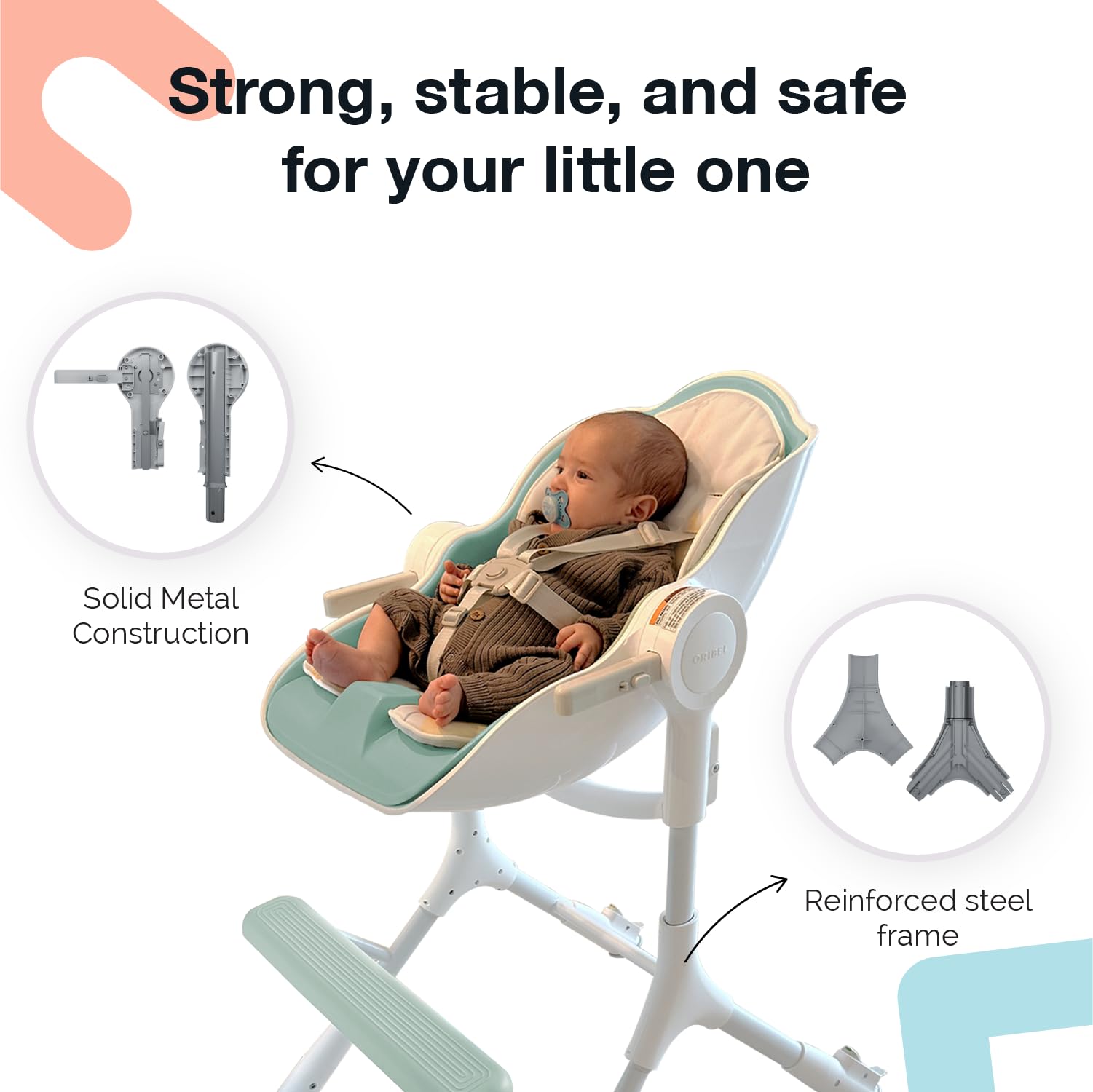 2-in-1 Convertible High Chair with Lounger for Newborn to Toddler