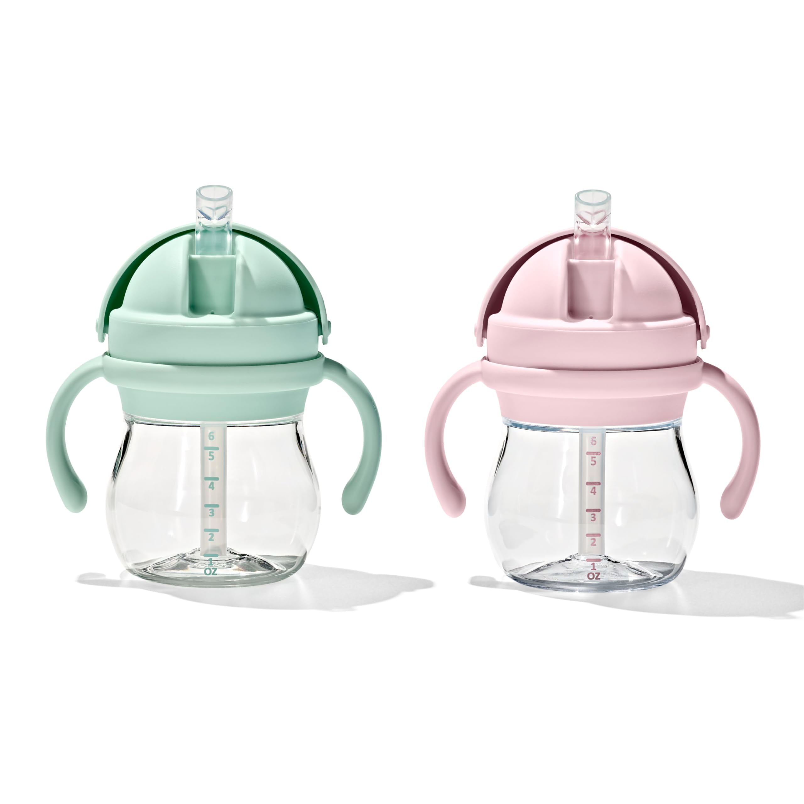 Tot Transitions Straw Cup with Handles 6 oz. - Opal and Blossom - 2 Pack