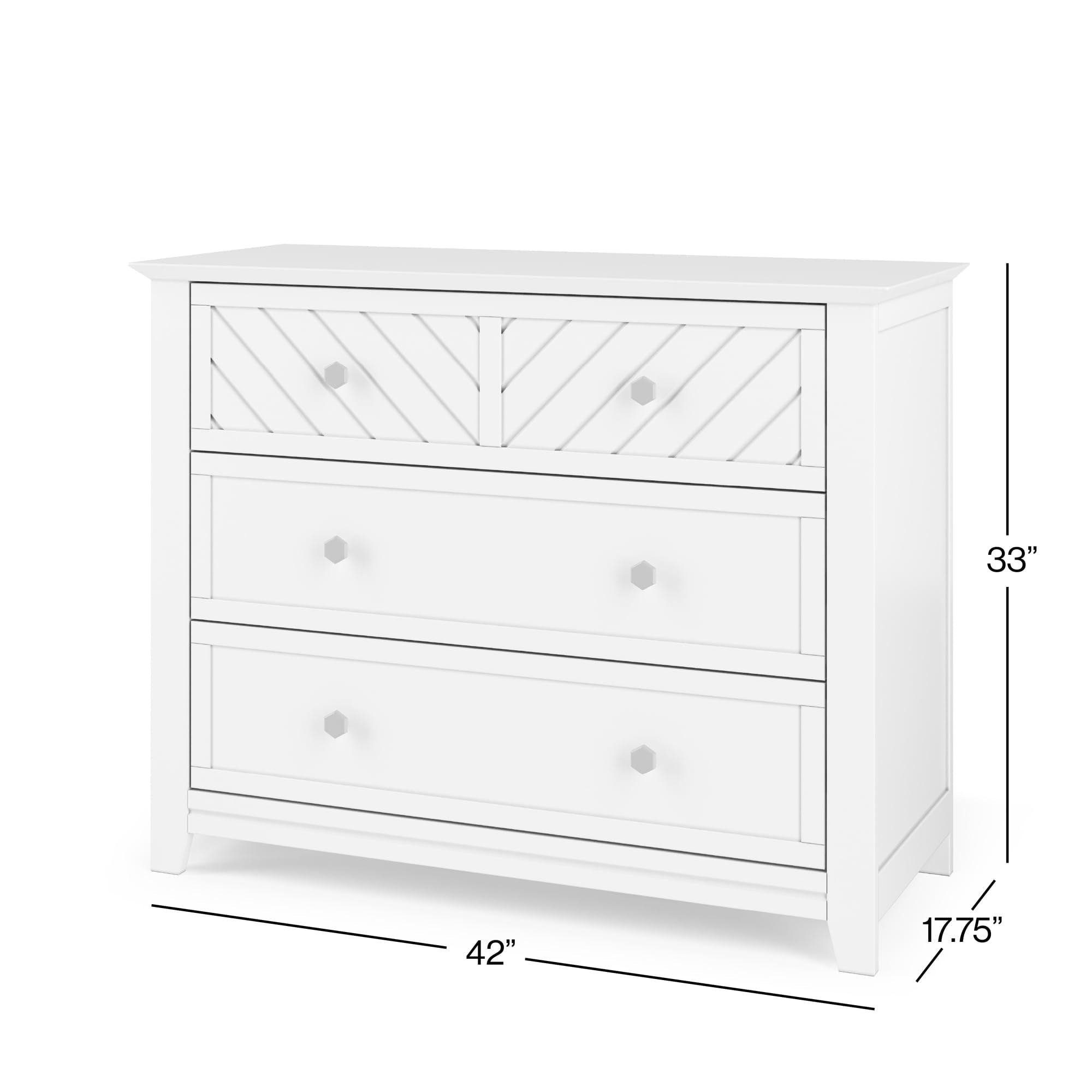 3-Piece Nursery Set with Convertible Crib, Dresser and Chest