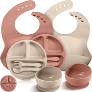 10 Pack Silicone Baby Feeding Set, Toddlers Led Weaning Feeding Supplies