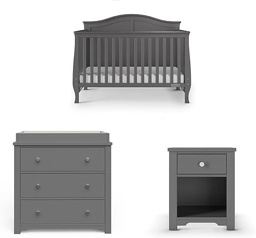 Camden Crib, Dresser, and Nightstand Nursery Set, 3-Piece