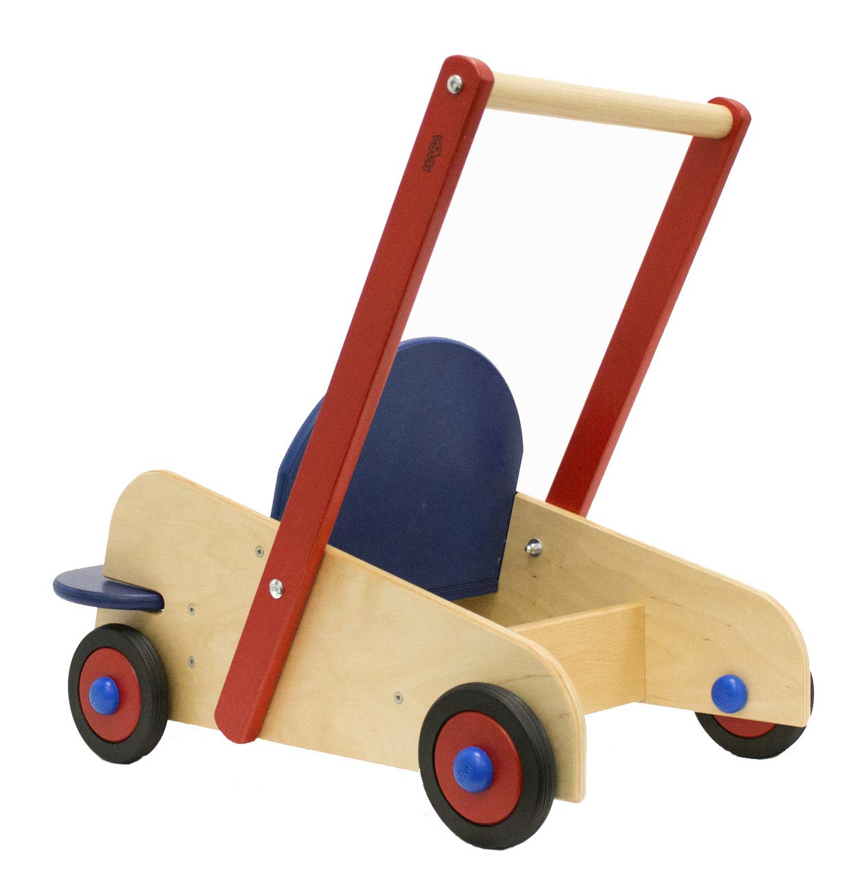 Wooden Baby Walker with Seat and Storage