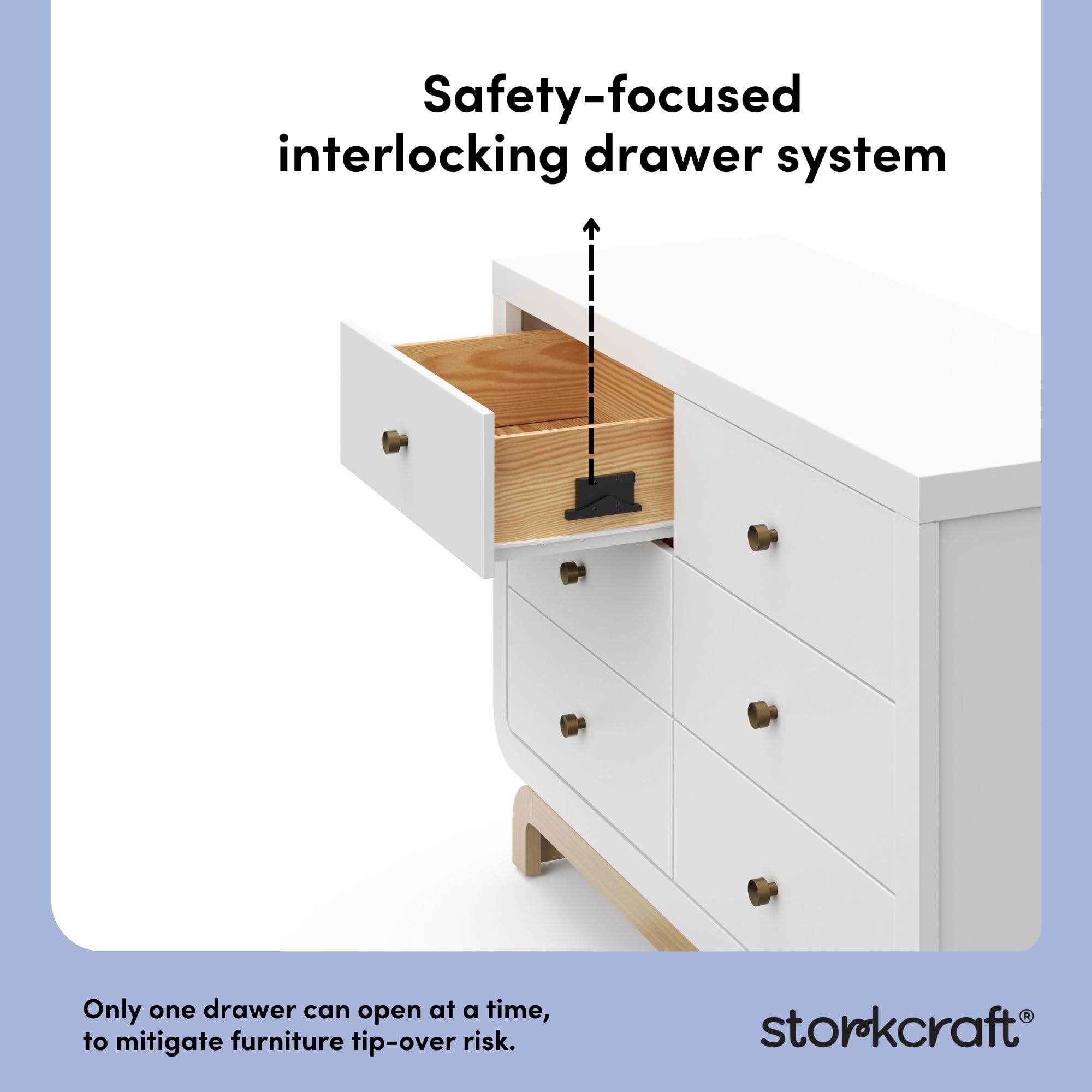 Santorini 6 Drawer Double Dresser White Driftwood