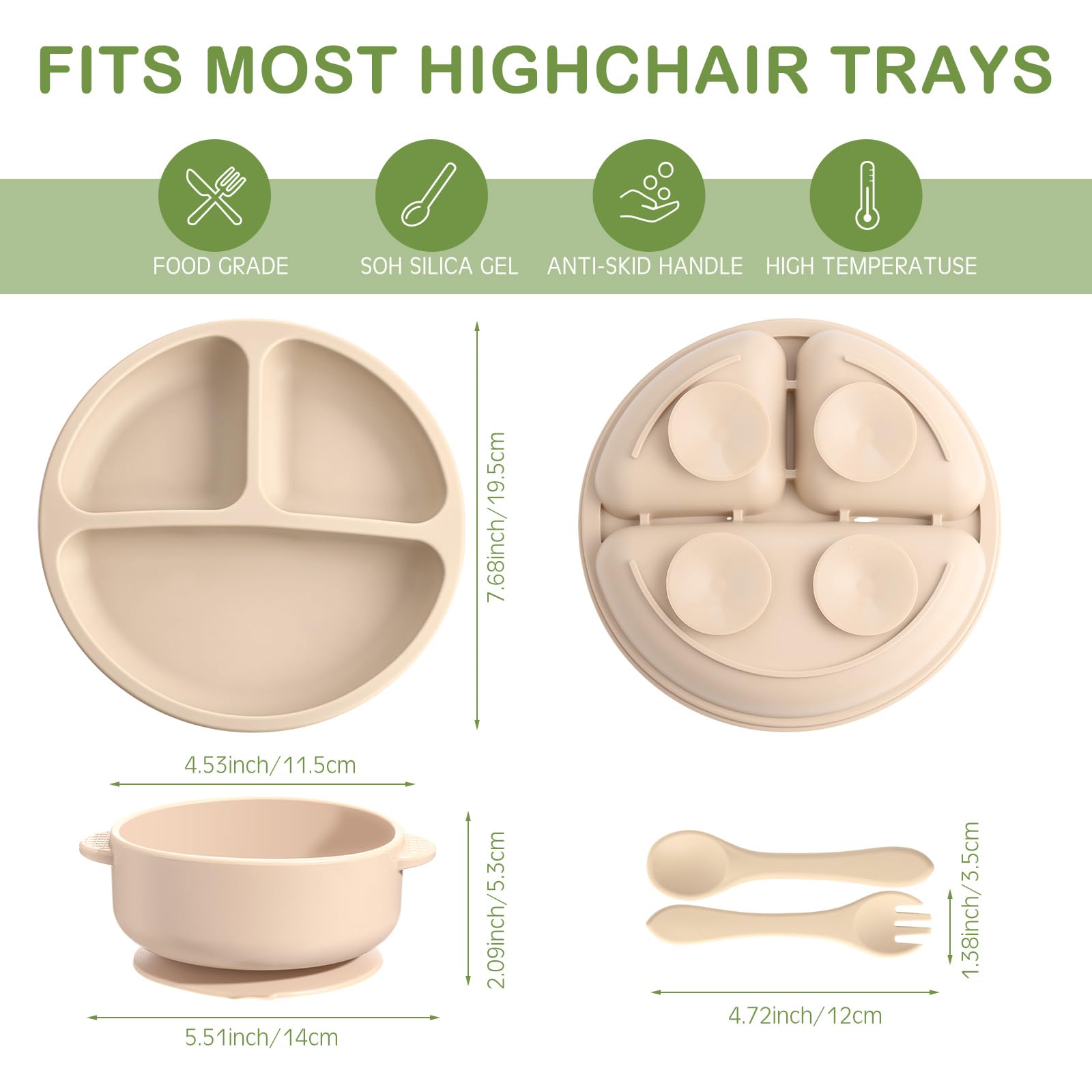 24 Pcs Silicone Baby Feeding Set,6 Baby Toddler Suction Bowls