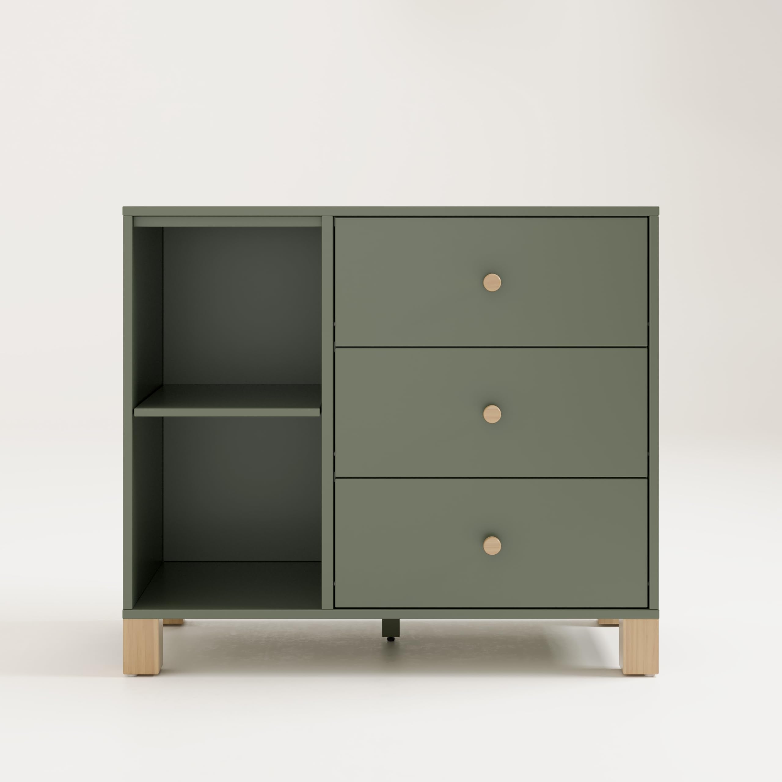 California 3 Drawer Combo Dresser (Olive with Driftwo