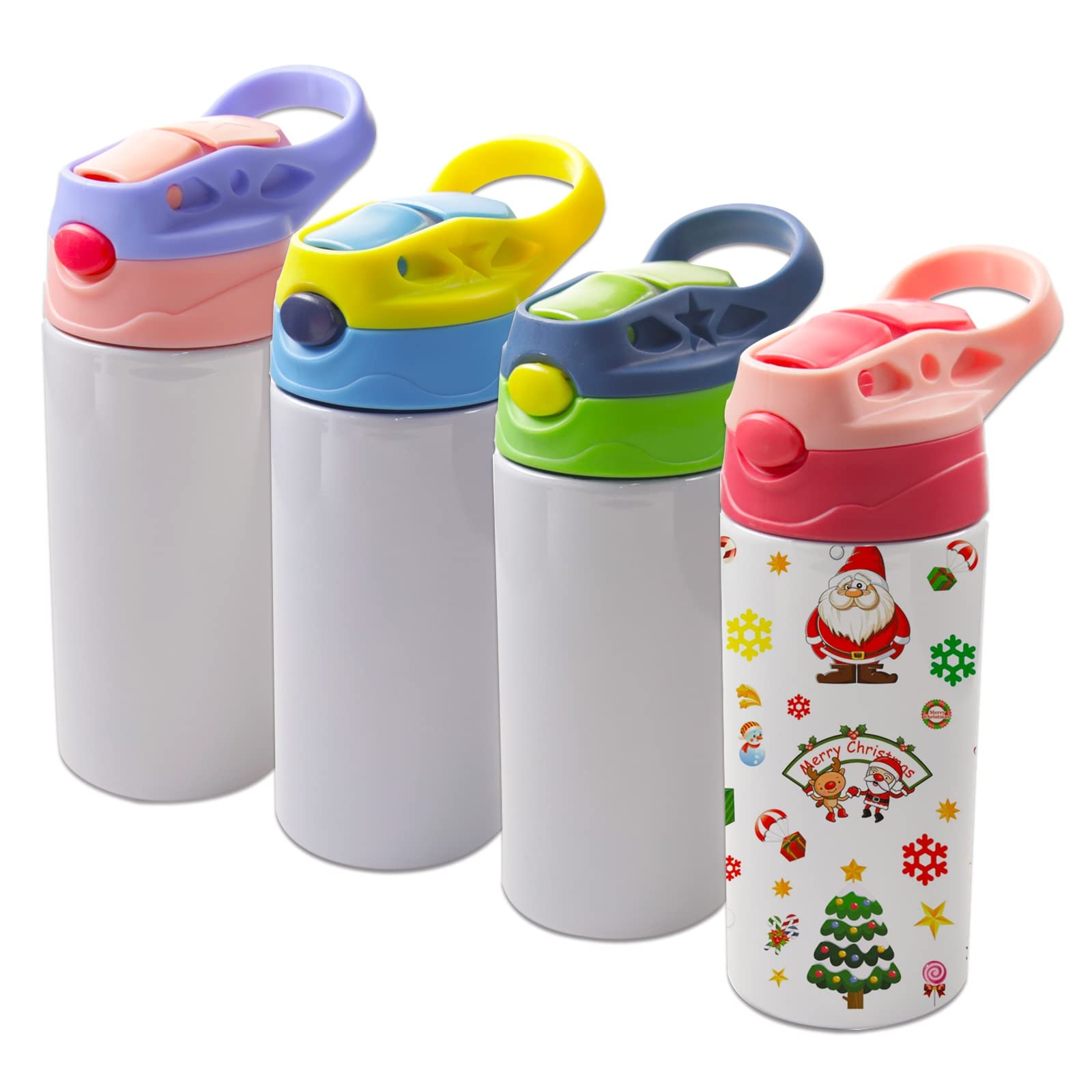 4pcs 12oz sublimation Blanks sippy cup,sublimation tumblers for kids