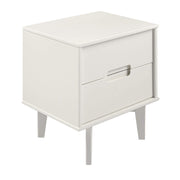 Furniture AZR2DSLNSWH Solid Wood 2-Drawer Groove Handle
