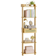 5-Tier Bamboo Ladder Shelf with Drawer