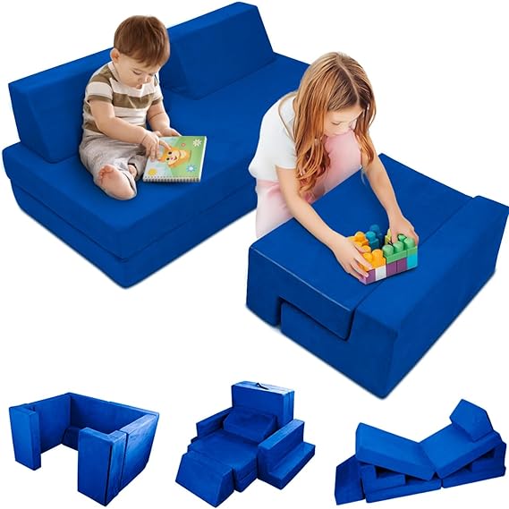 7PCS Kids Play Couch, 2025 Premium Modular Kids Play Couch for Toddler Child
