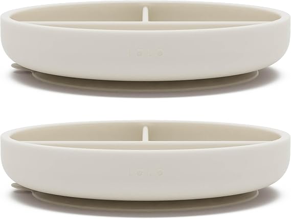 2 Pack, 100% Silicone Non-Toxic BPA-Free Baby Plates