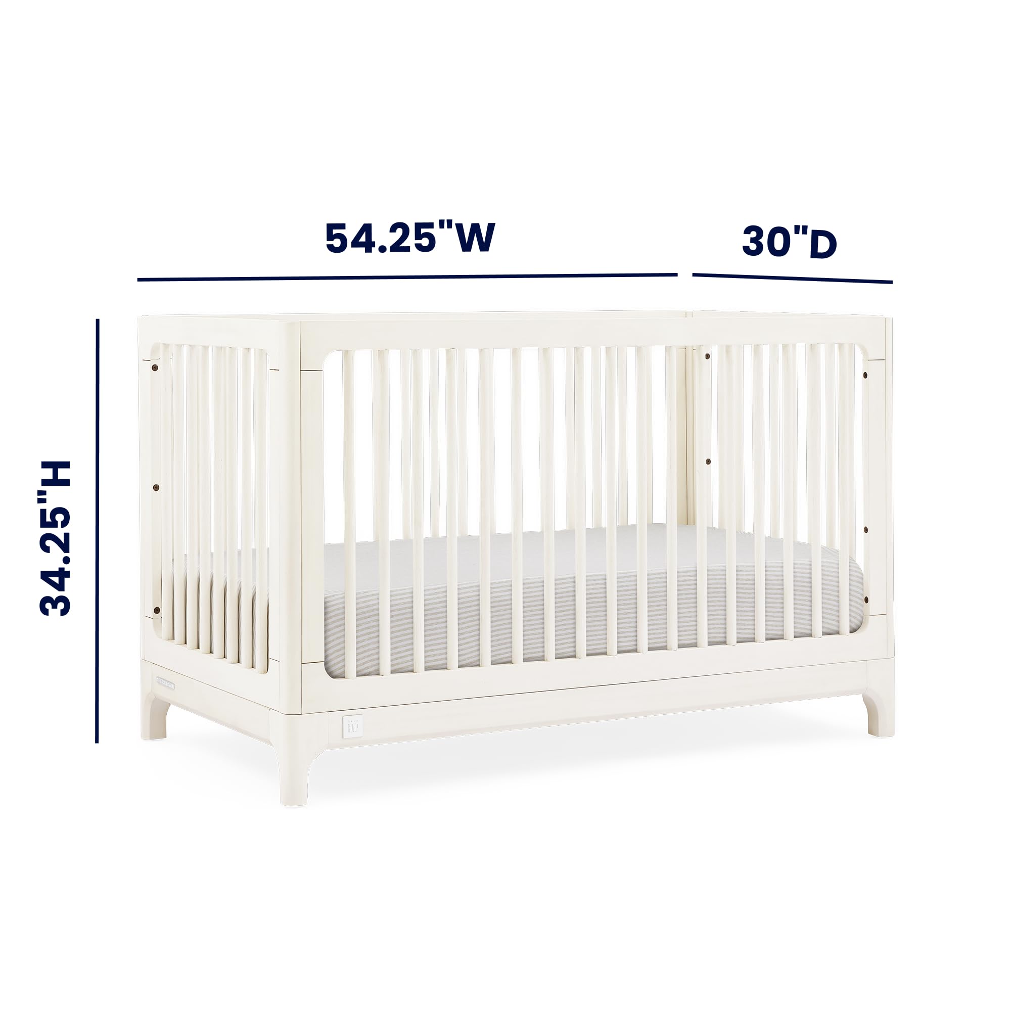 babyGap Wren 4-in-1 Convertible Crib Greenguard Gold Certified, Antique White