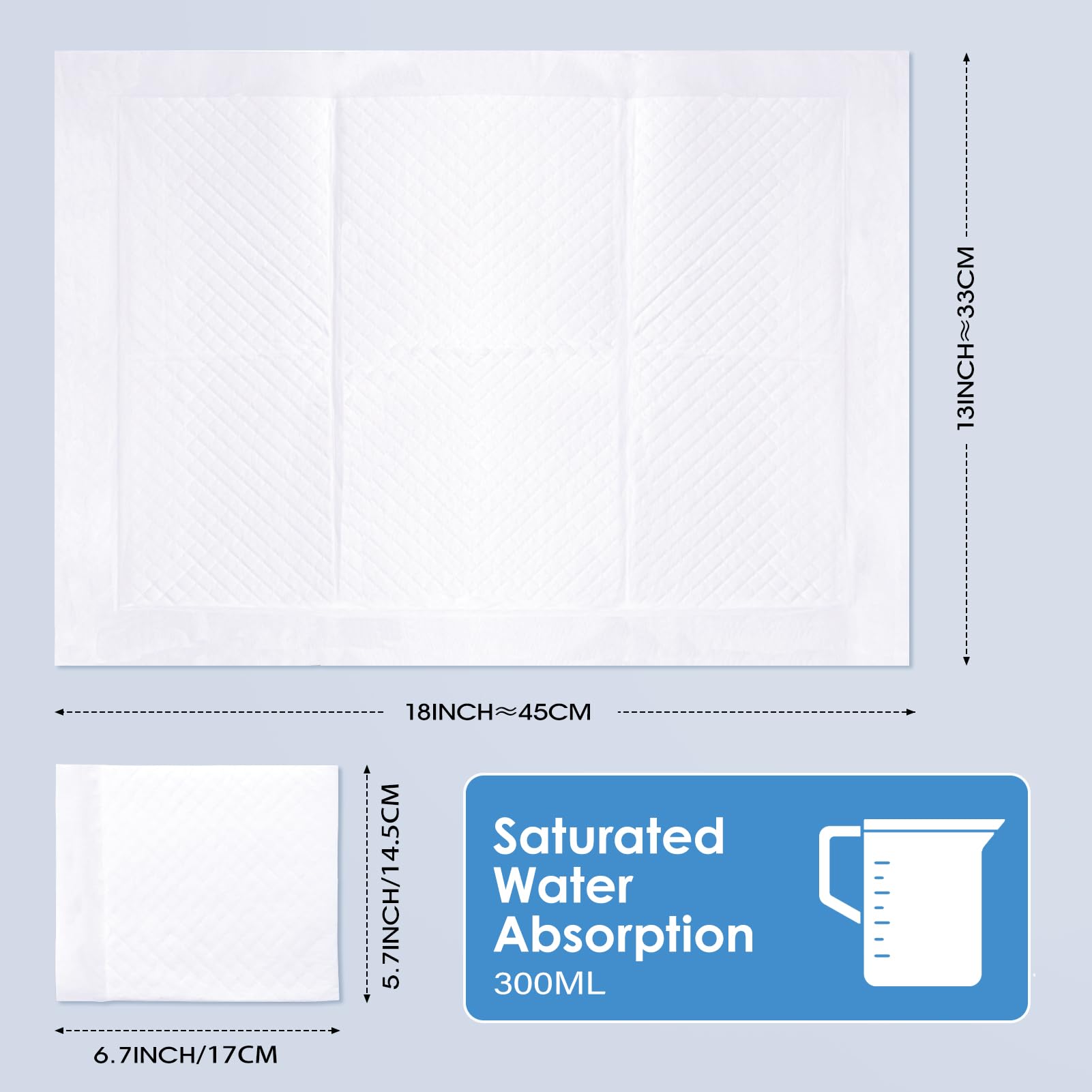 Disposable Changing Pads for Baby, 100 Pack Disposable Changing Pad Liners