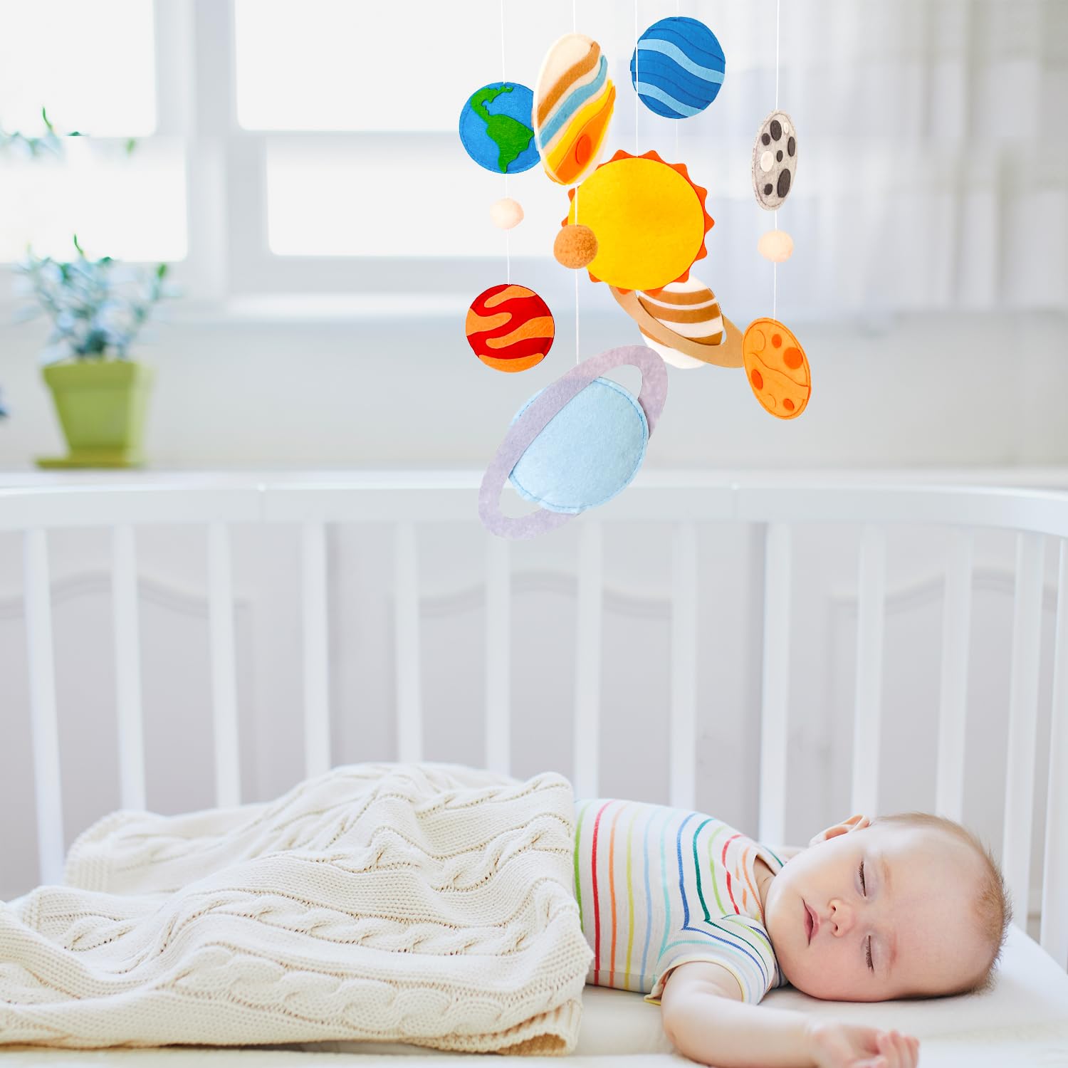 Solar System Mobile for Crib, Space Mobile Planet Mobile for Boys Girls