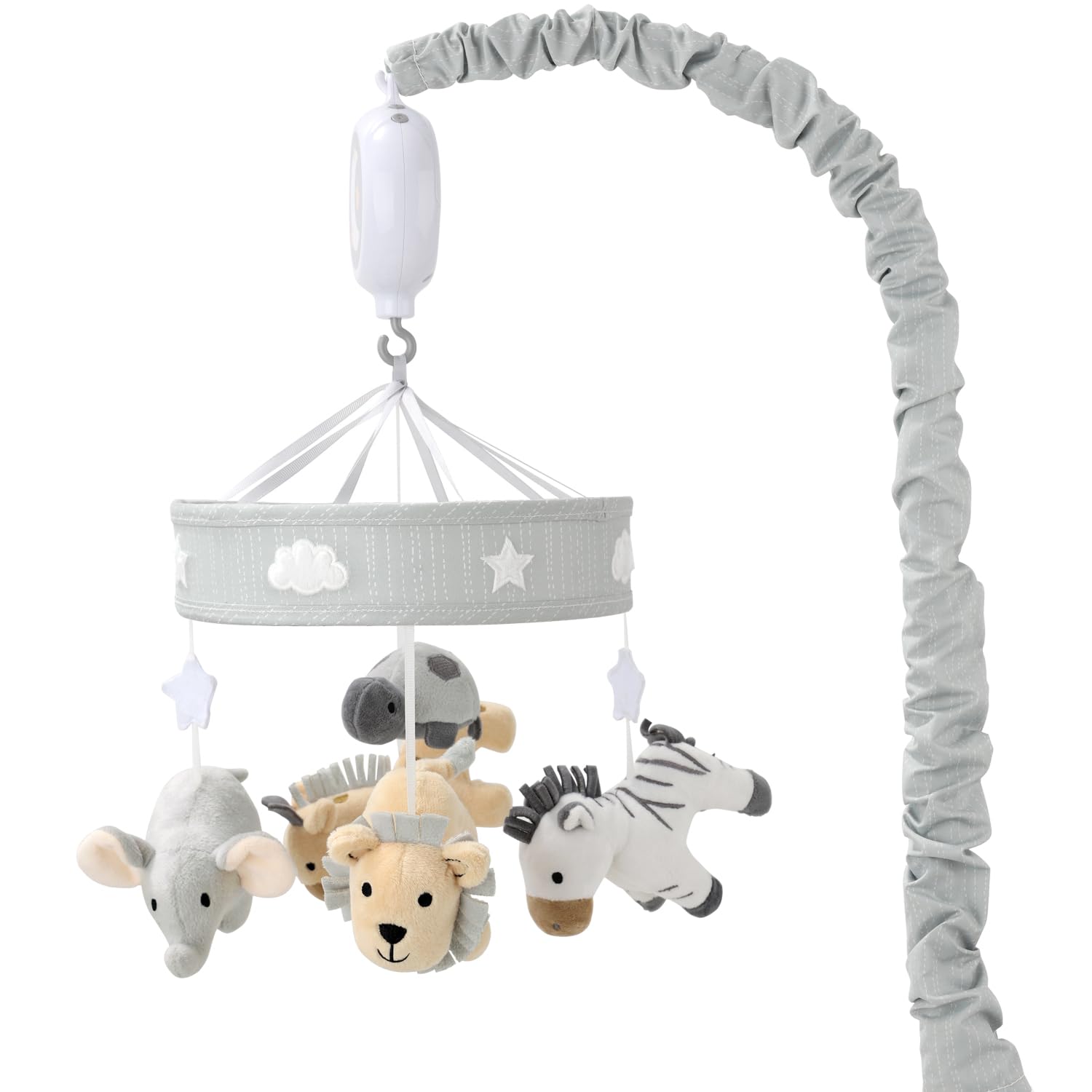 Crib Mobile for Boys or Girls - Grey Musical Baby Crib Mobile
