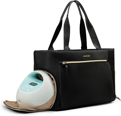 Breast Pump Bag Diaper Tote Bag with 15 Inch Laptop Sleeve Fit Most Breast Pumps