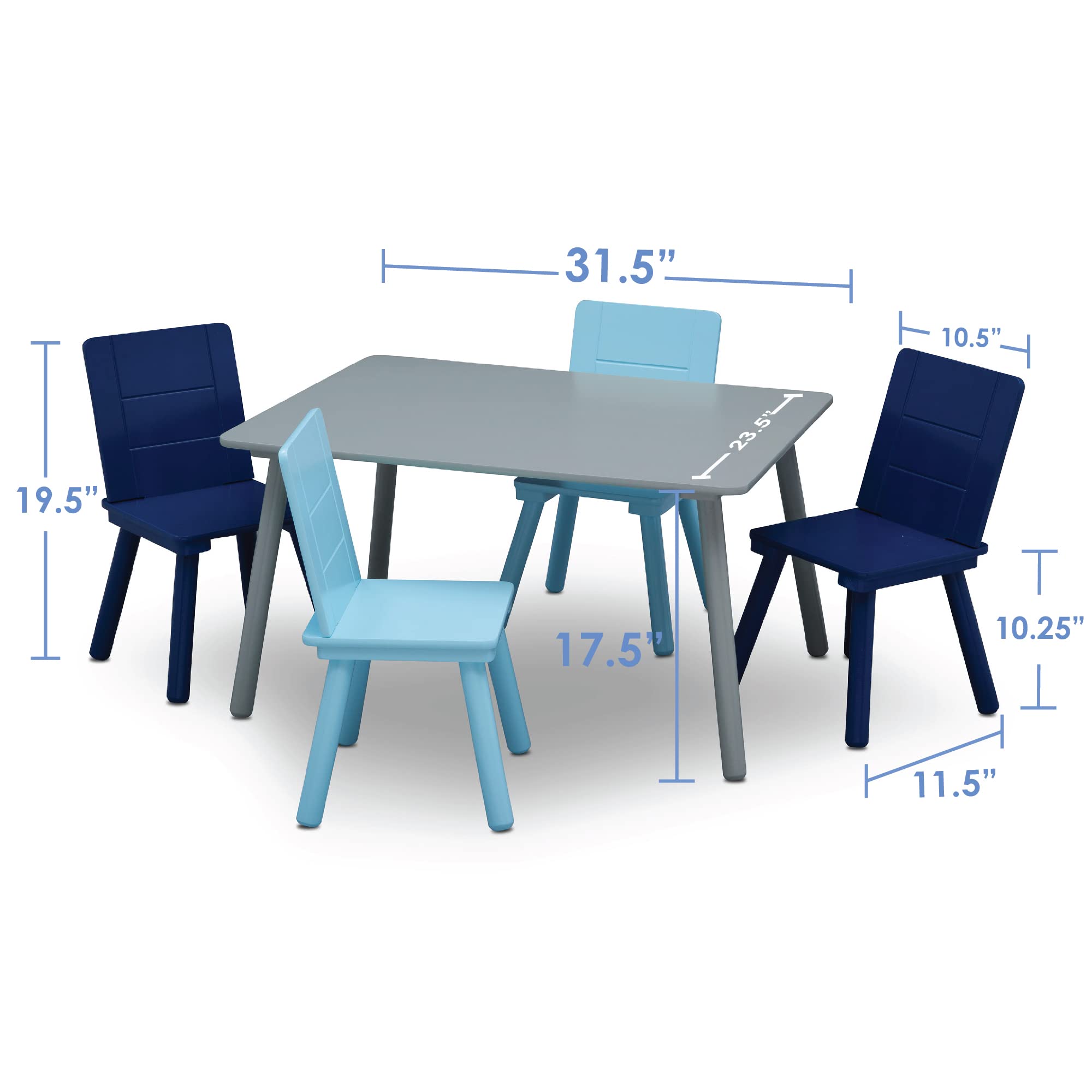 Kids Table and Chair Set with 4 Chairs