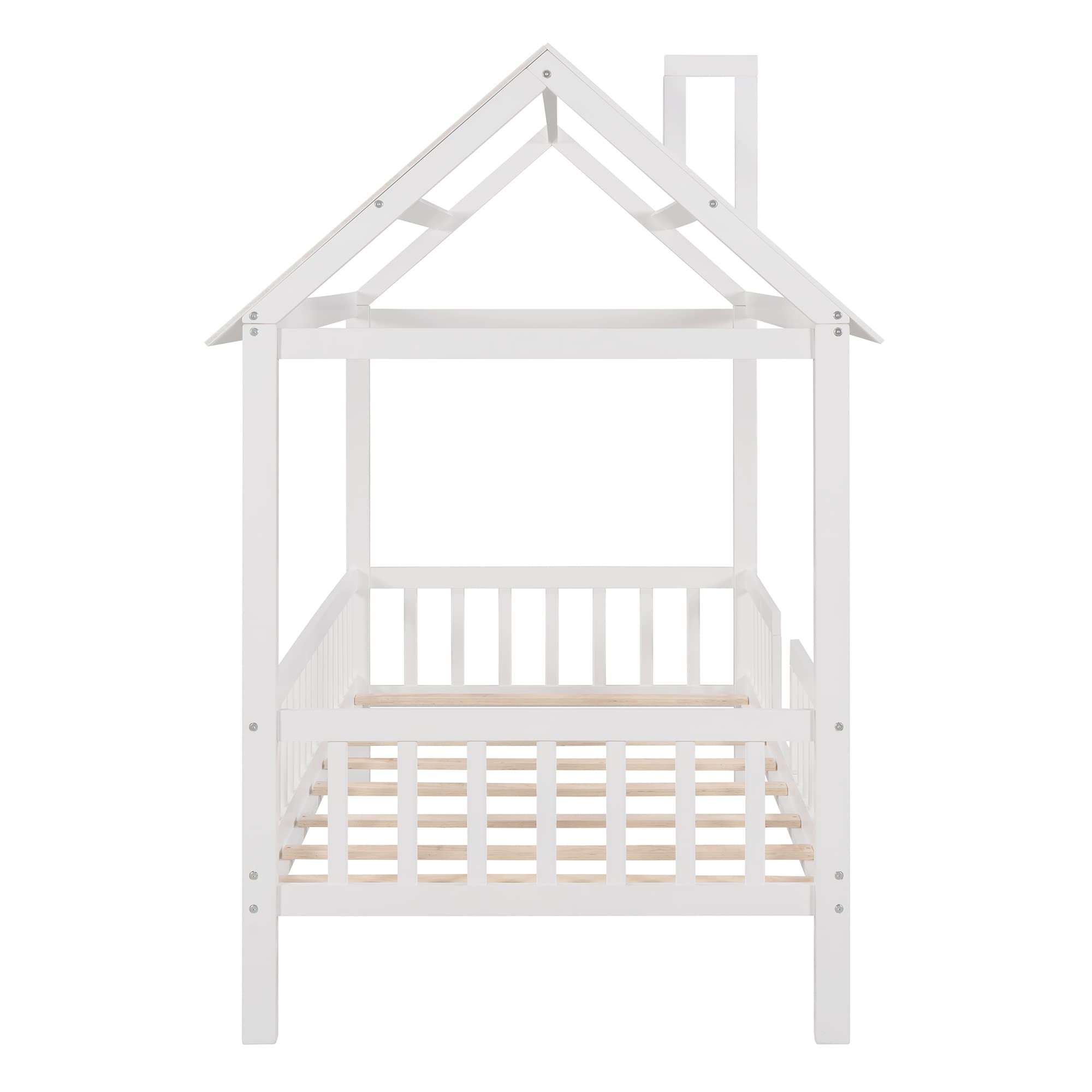 Twin House Bed with Fence