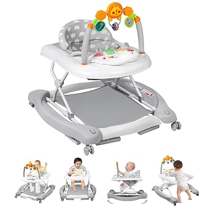 Baby Walker with Wheels, 5 in 1 Baby Walkers for Boys Girls 6-12 Months
