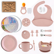 Baby Silicone Feeding Set 16PCS Baby Self Toddler Led Weaning Utensils Sets