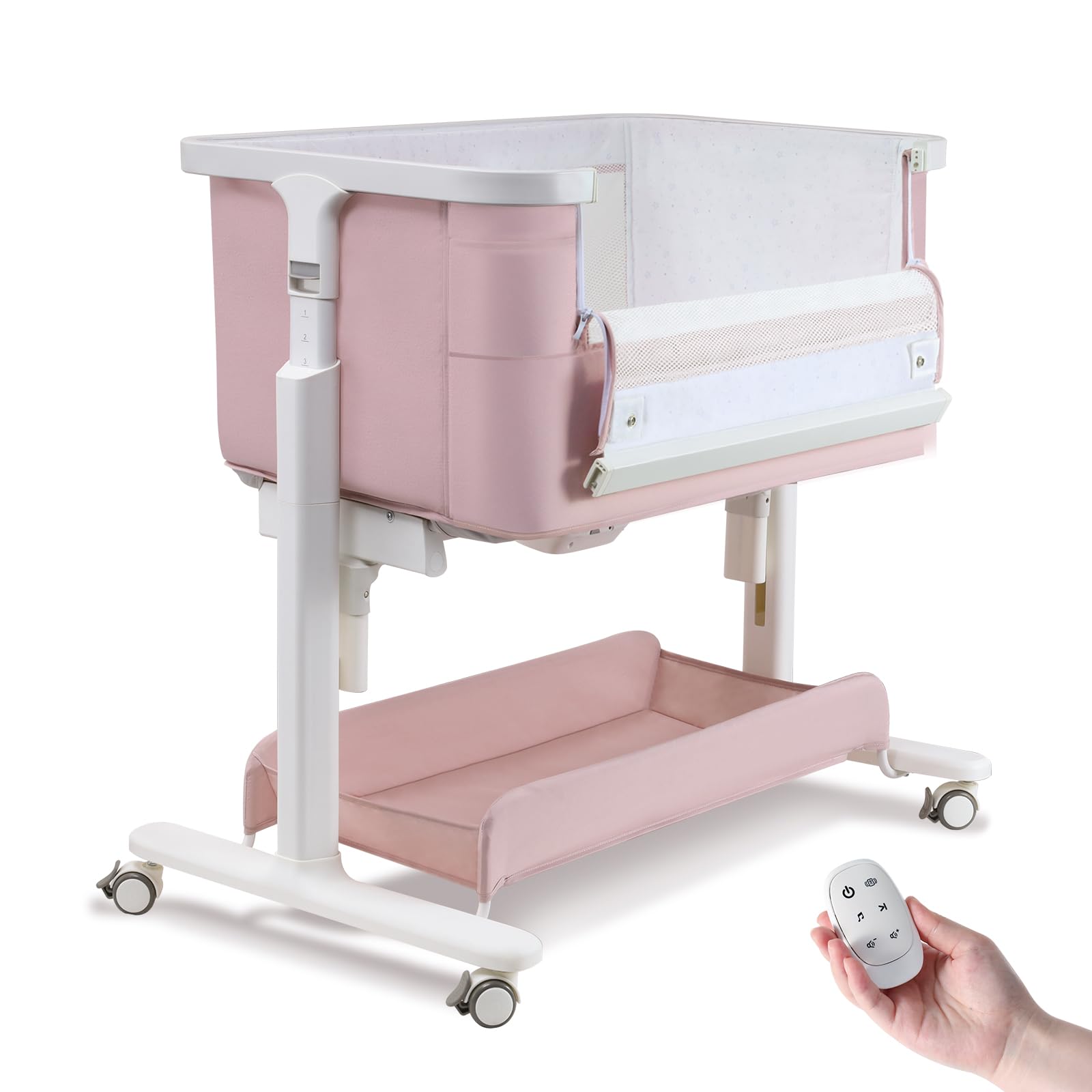 Electric Bassinet Baby Cradle 3-in-1 Bedside Sleeper with Rocking Motion