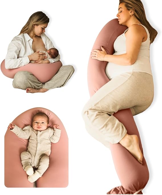 Pregnancy Pillow 5-in-1 【Cooling Cover, Adjustable Firmness】 Patented Lock Design