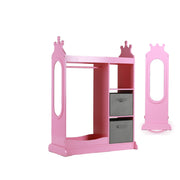Armoire with Mirror, Open Hanging Dress up Storage with Shelves