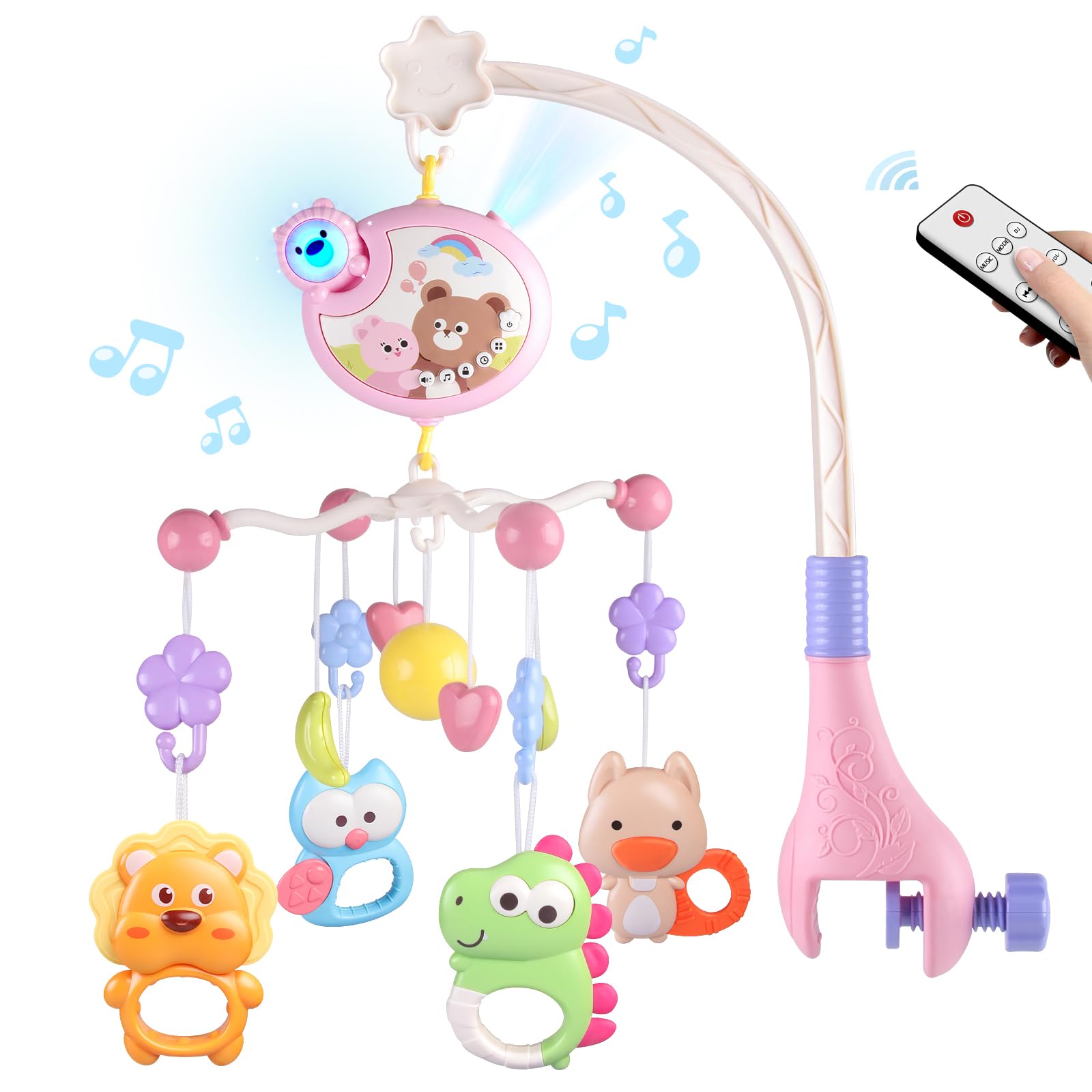 Crib Mobile with Music and Lights, Baby Mobiles for Cribs