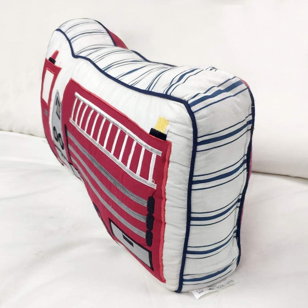 Boys Pillow Fire Truck Pillow Boys Cotton Decorative Throw Pillows