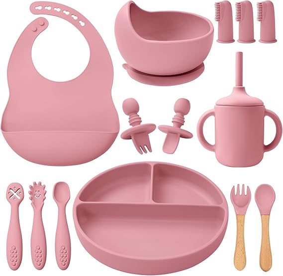 Silicone Baby Feeding Set 14 Pcs,Baby Led Weaning Supplies