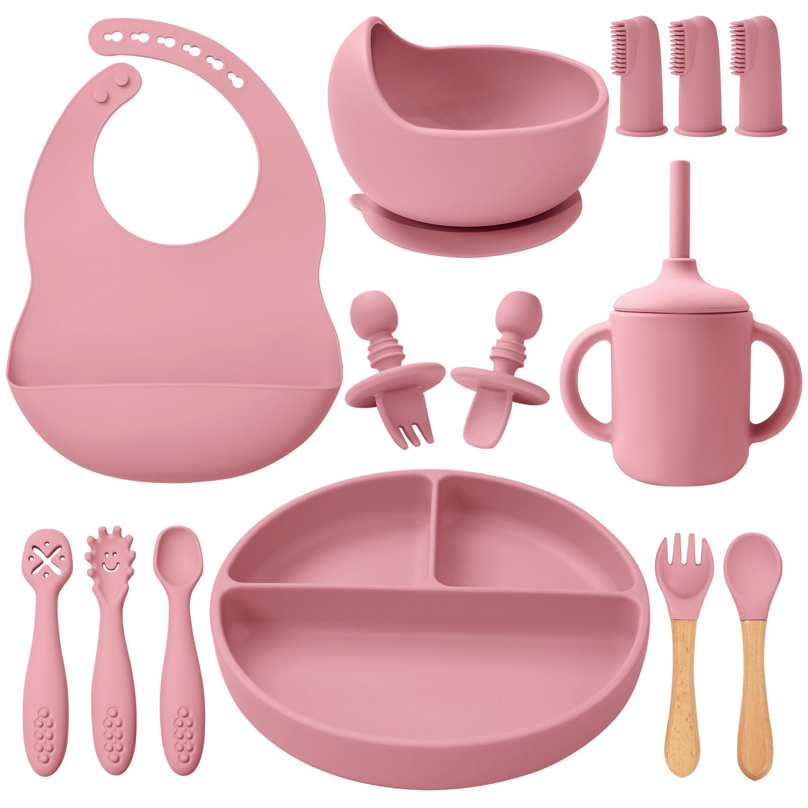 Silicone Baby Feeding Set 14 Pcs,Baby Led Weaning Supplies