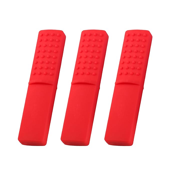 5 pcs Red Chewy Oral Tubes Tough Bar for People with ADHD, Autism, Biting Needs