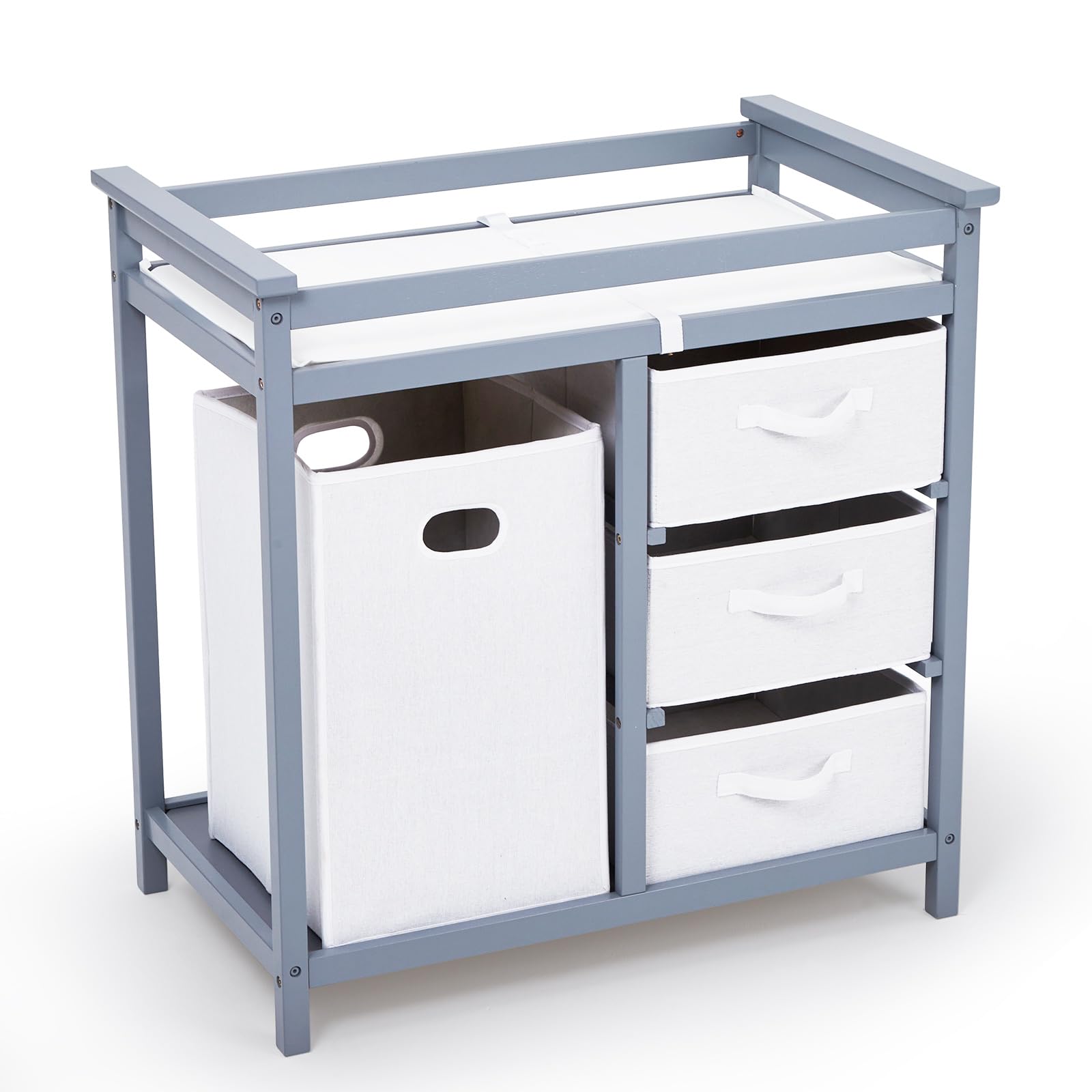 Baby Changing Table with Storage Baskets and Hamper