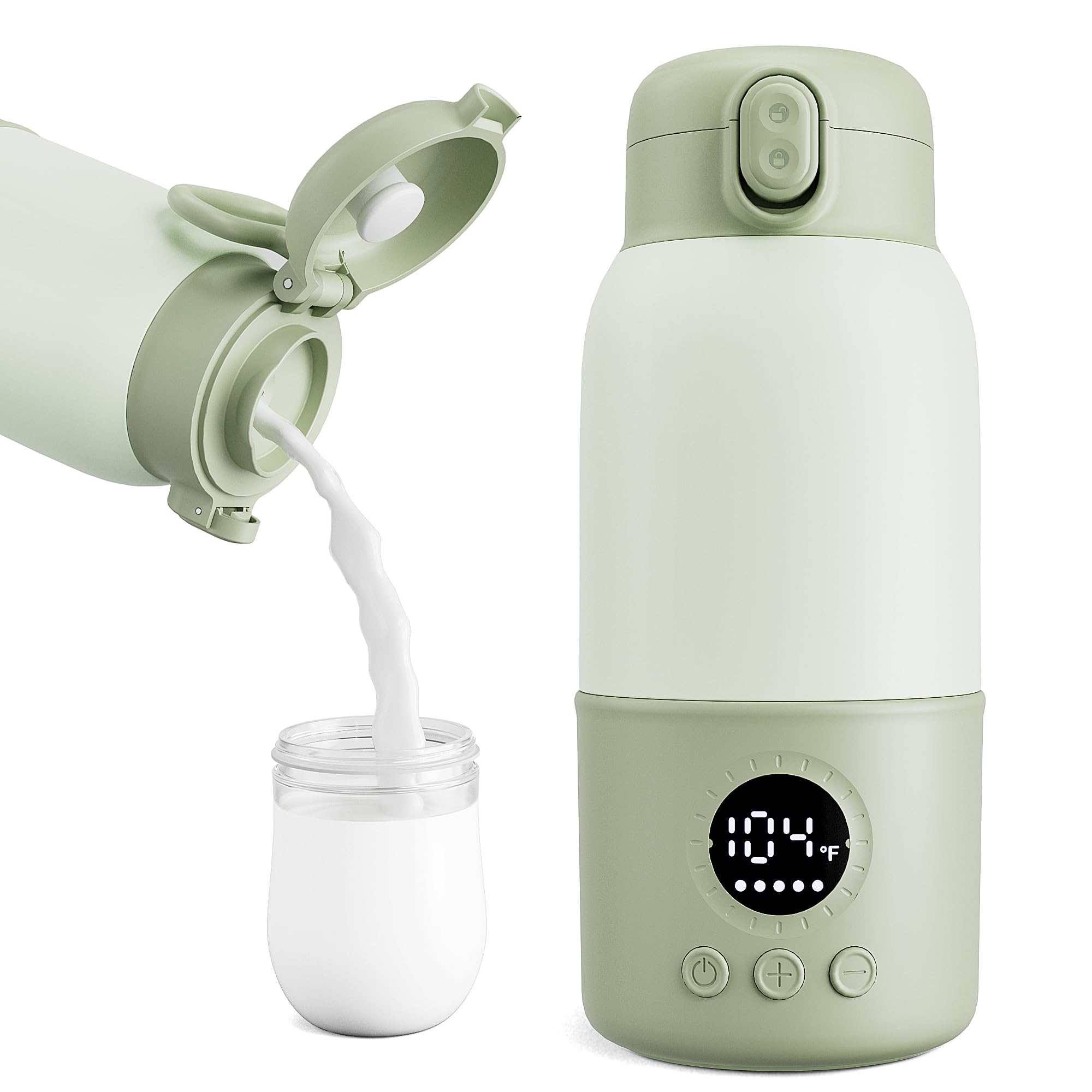 Portable Bottle Warmer for Travel,Formula Container to Go 12.8oz Baby Bottle Warmer