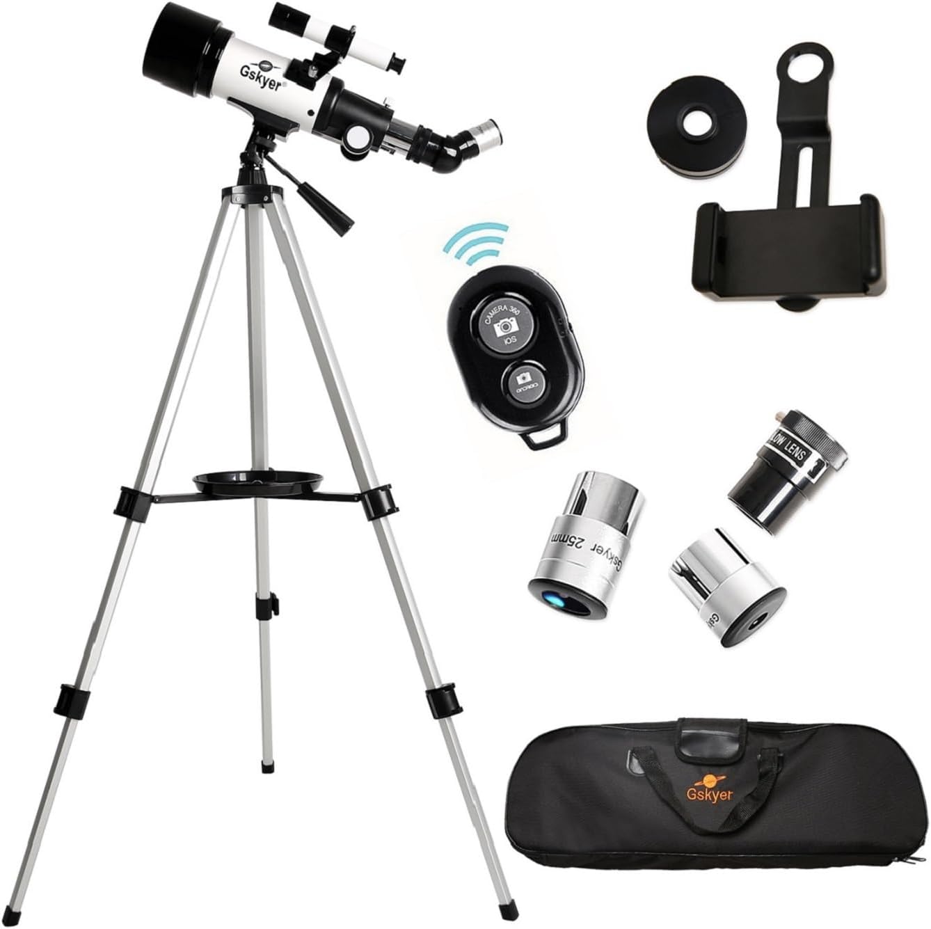 Telescope, 70mm Aperture 400mm AZ Mount Astronomical Refracting Telescope