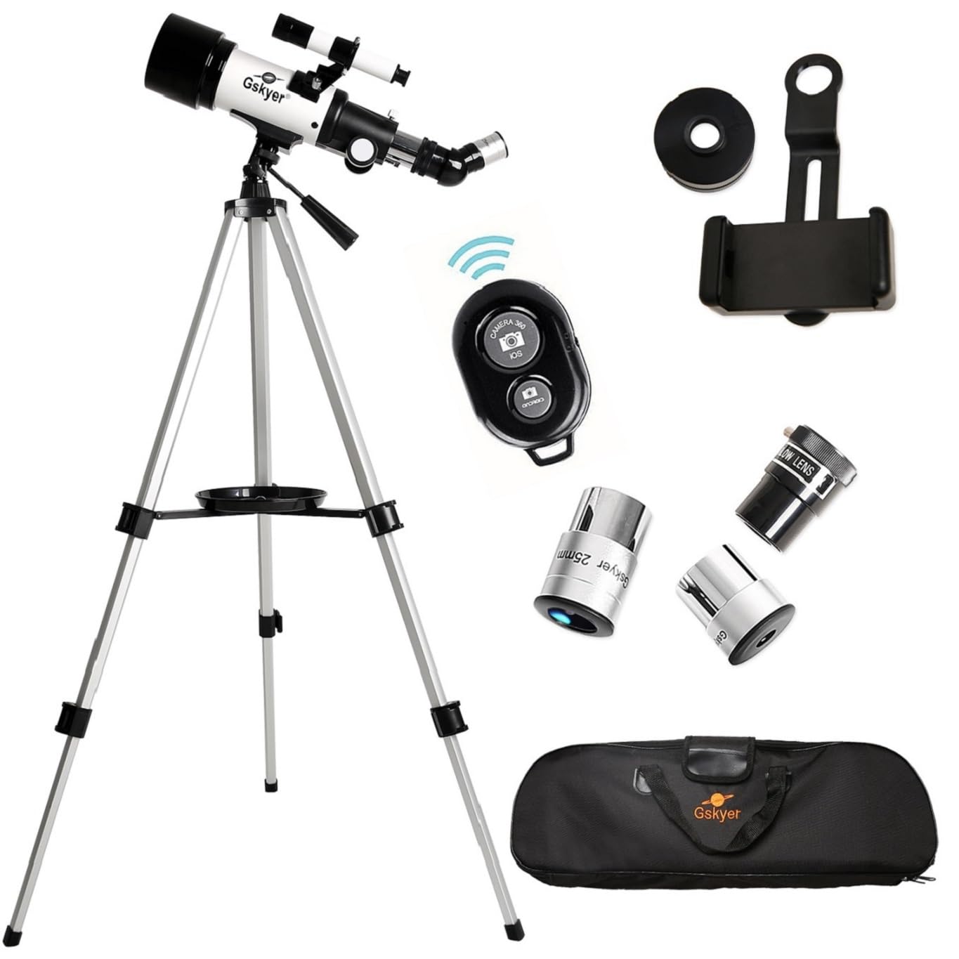 Telescope, 70mm Aperture 400mm AZ Mount Astronomical Refracting Telescope