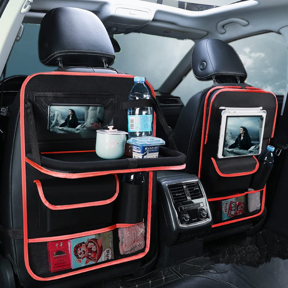 2 Pack Car Seat Back Organizer and Storage with Touch Screen Tablet Holder
