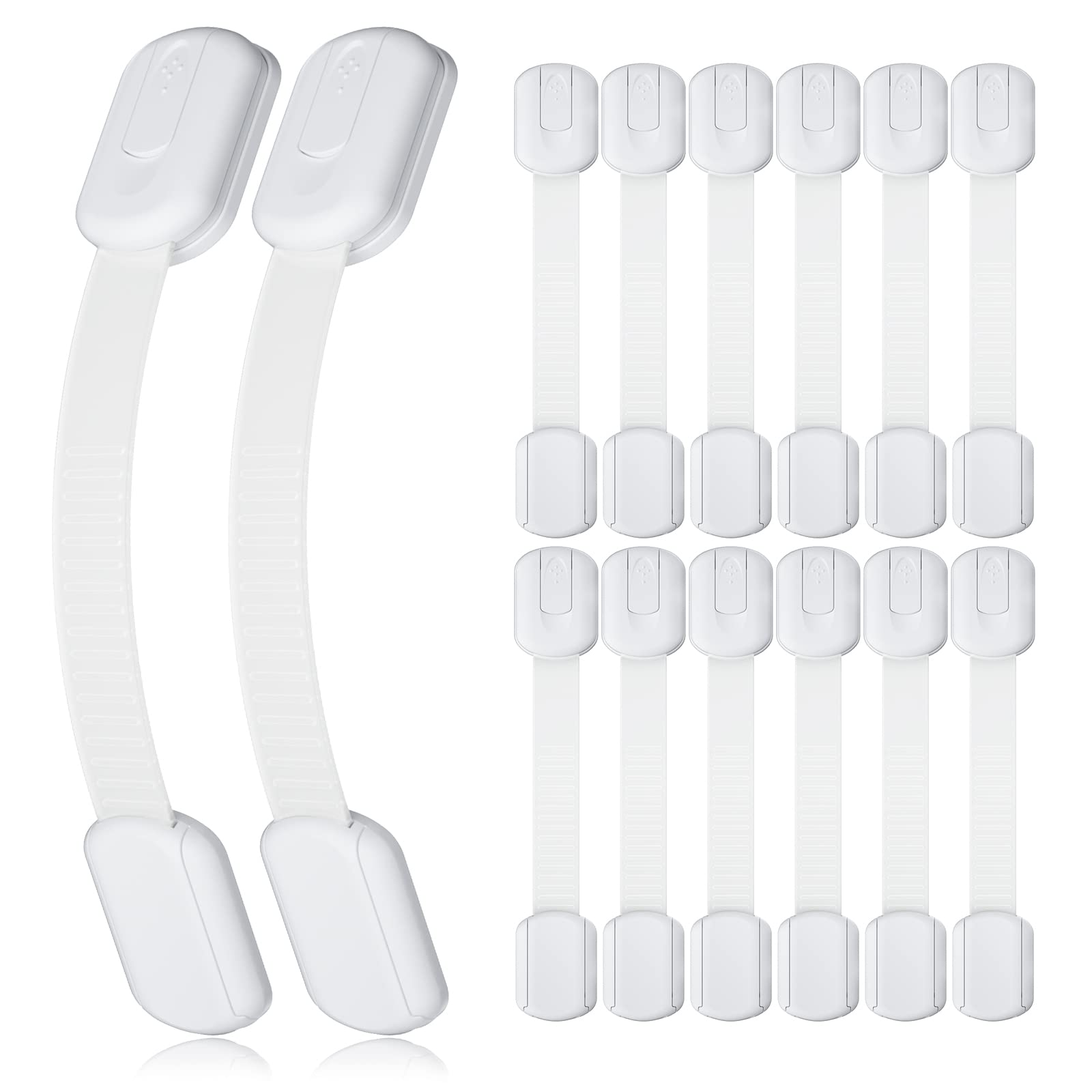 14 Pack Baby Proof Cabinet Latches, Childproof Drawer Latches