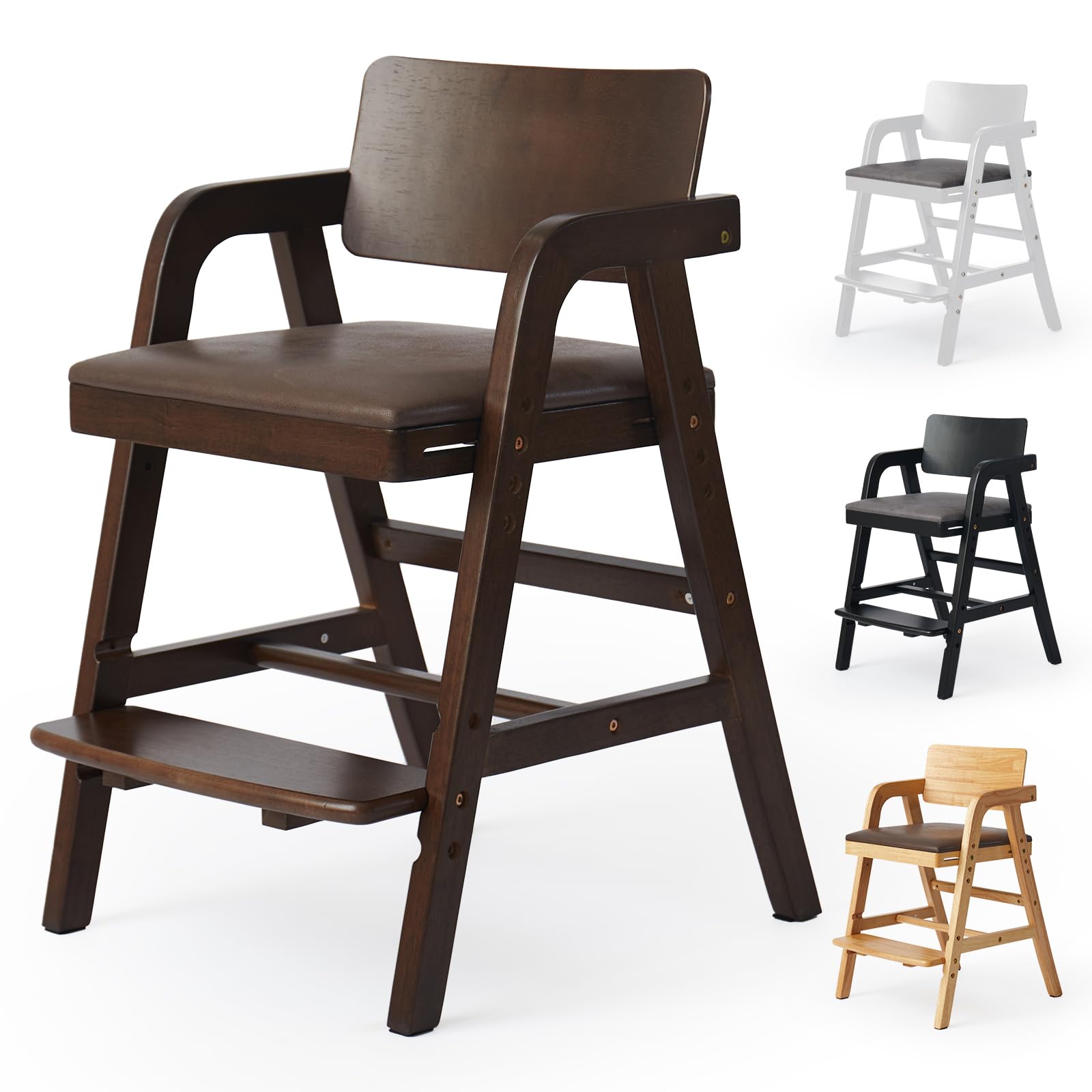 Wooden High Chair for Toddlers and Babies