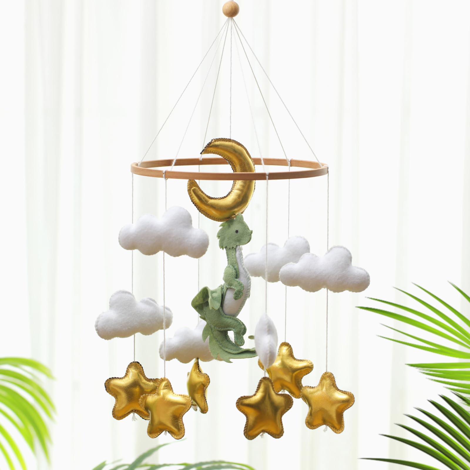 Baby Crib Mobile for Nursery Green Leaf Dragon Mobile Crib Forest Green Forest Baby
