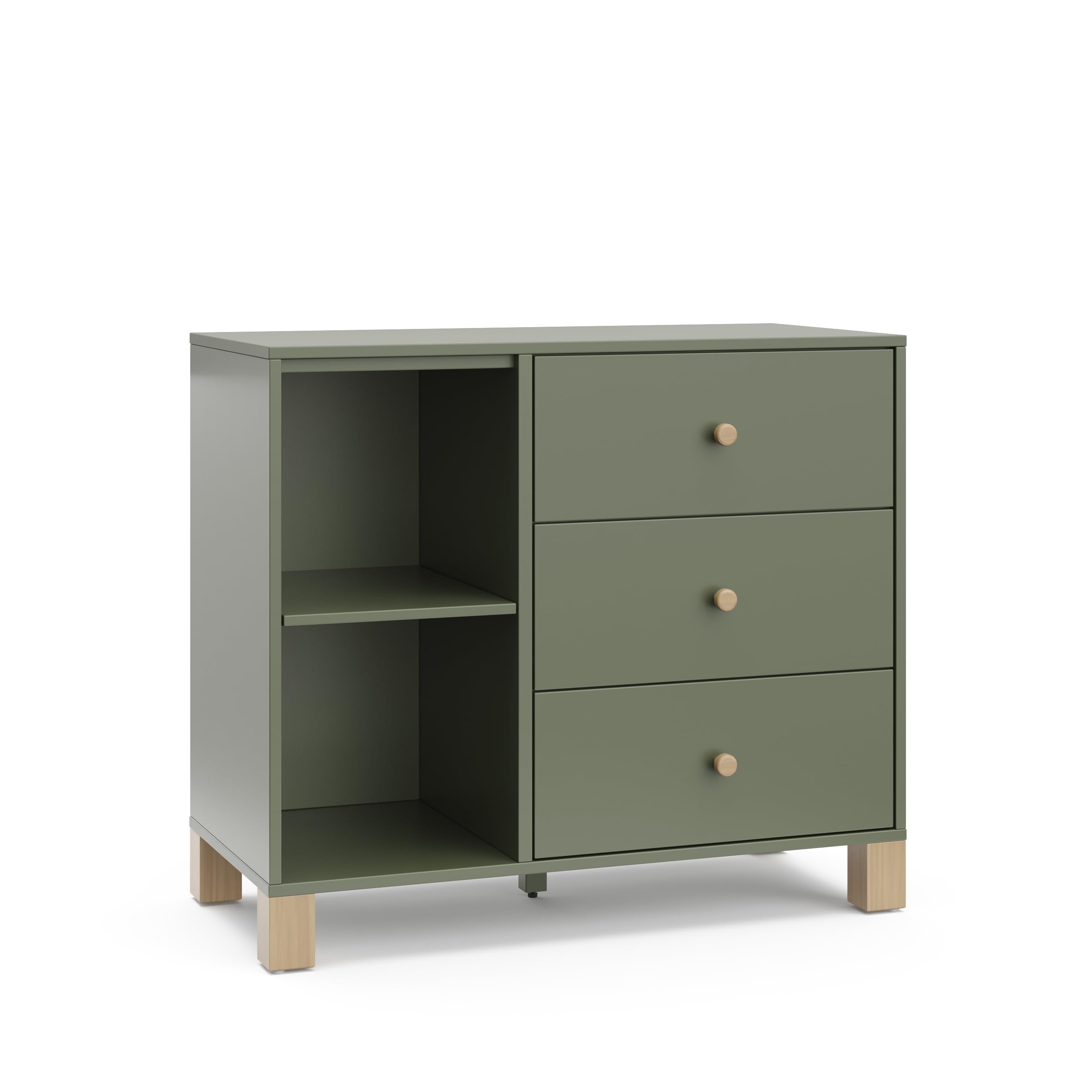 California 3 Drawer Combo Dresser (Olive with Driftwo