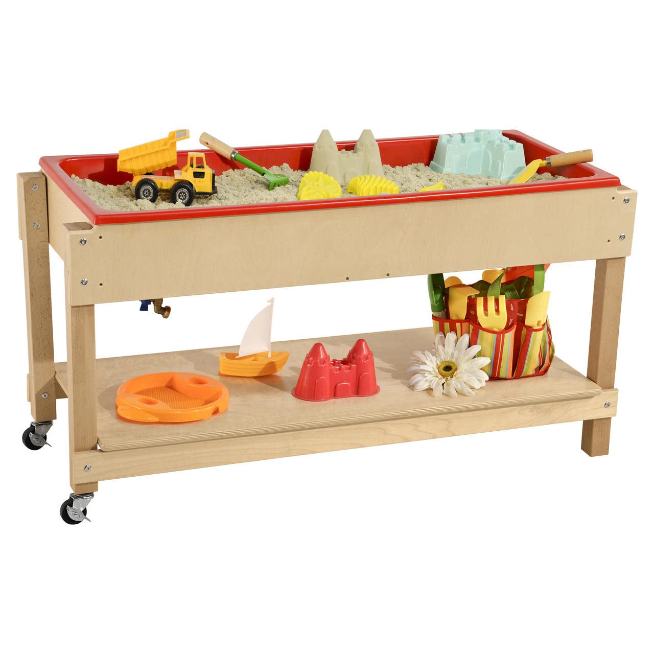 Sand and Water Sensory Play Table, Drainable Plastic Tub with Lid