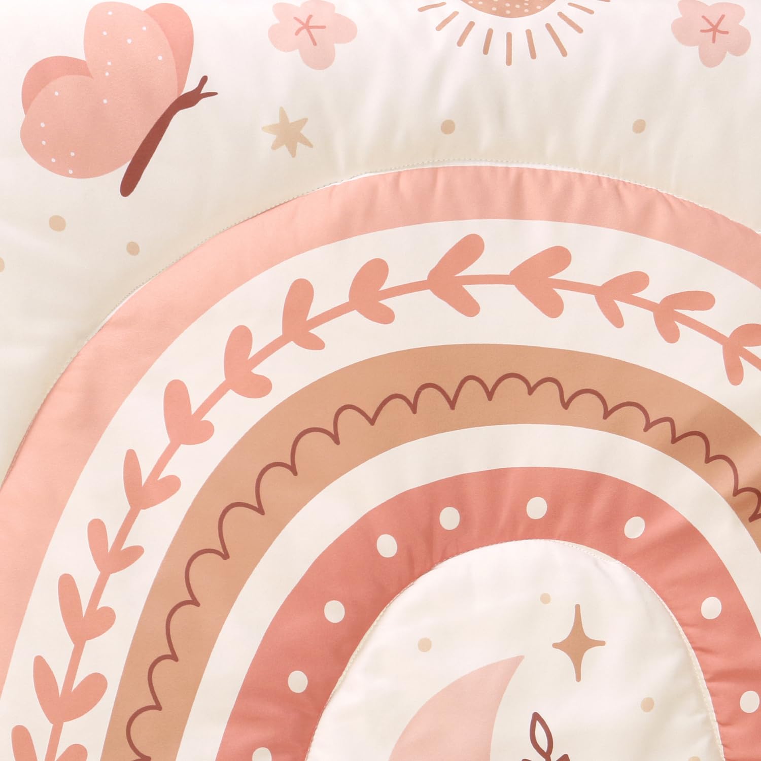 3-Piece Crib Bedding Set - Boho Rainbow Butterfly