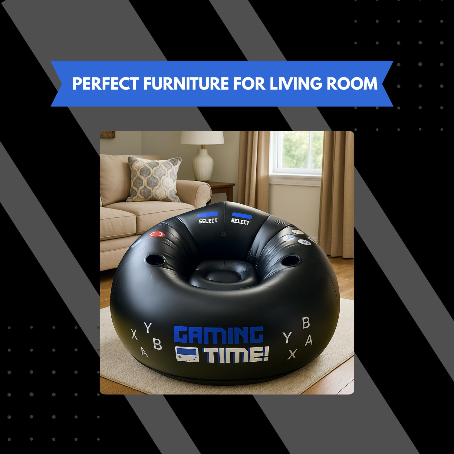 Inflatable Gaming Chair Kids Teens Cup Holders